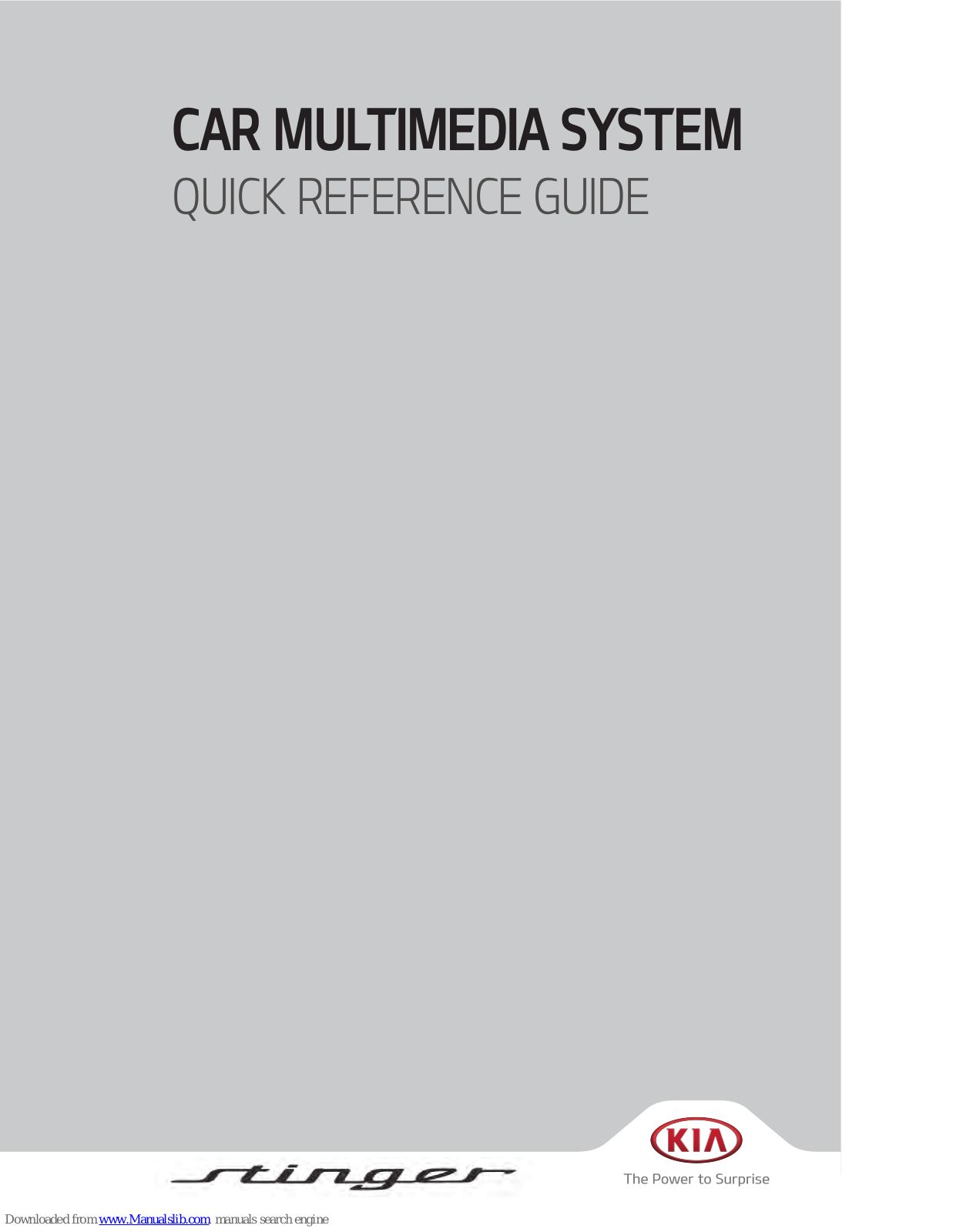 Kia Stinger Quick Reference Manual - ManualMachine.com