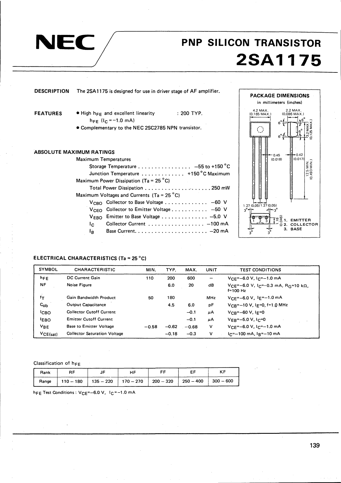 Philips 2sa1175 DATASHEETS