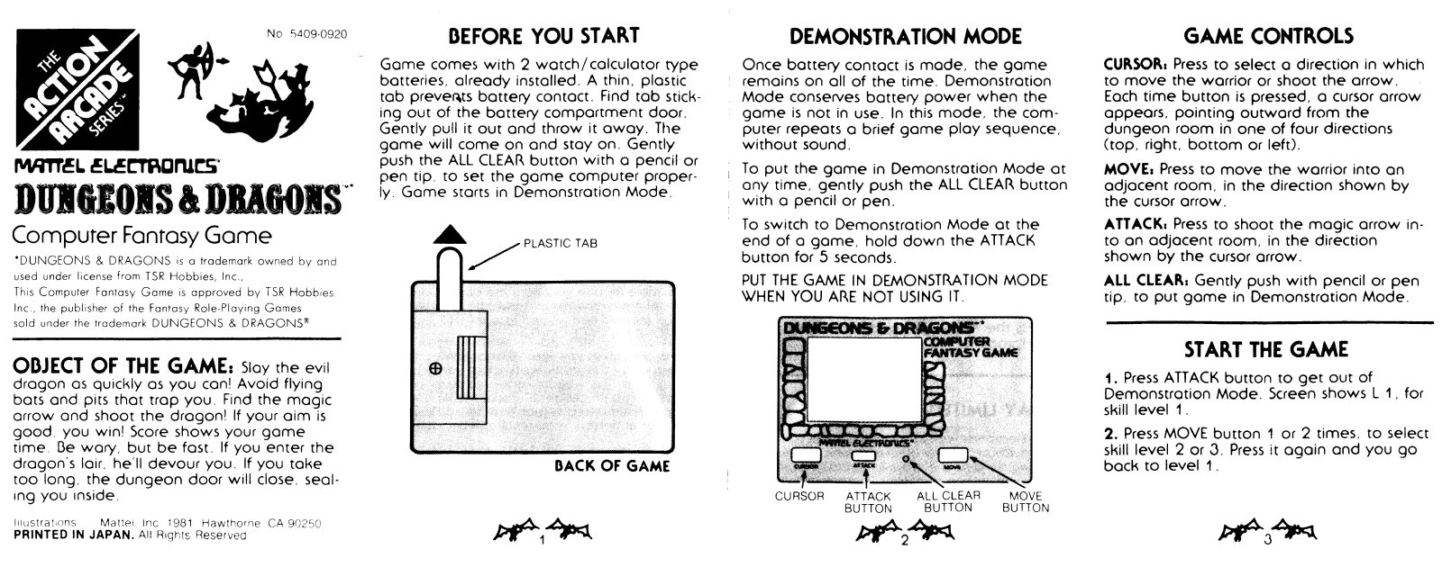 Mattel D&D User Guide