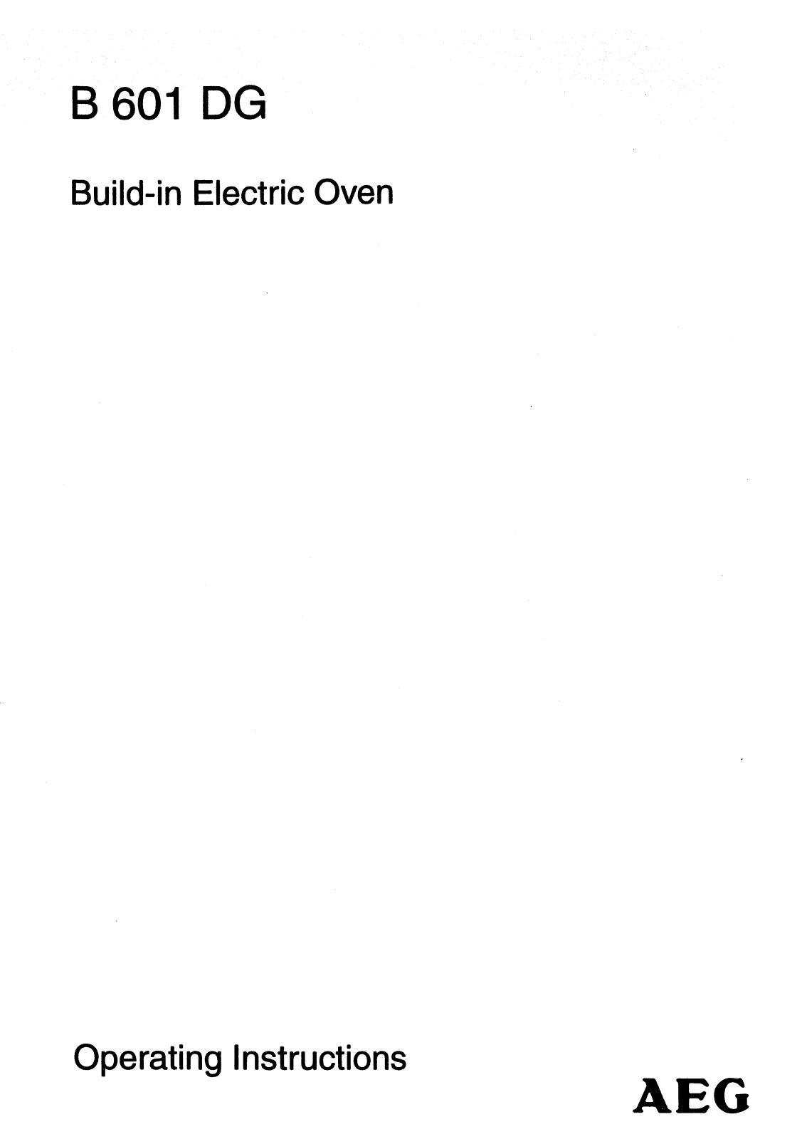 Aeg-electrolux B601DG M User Manual