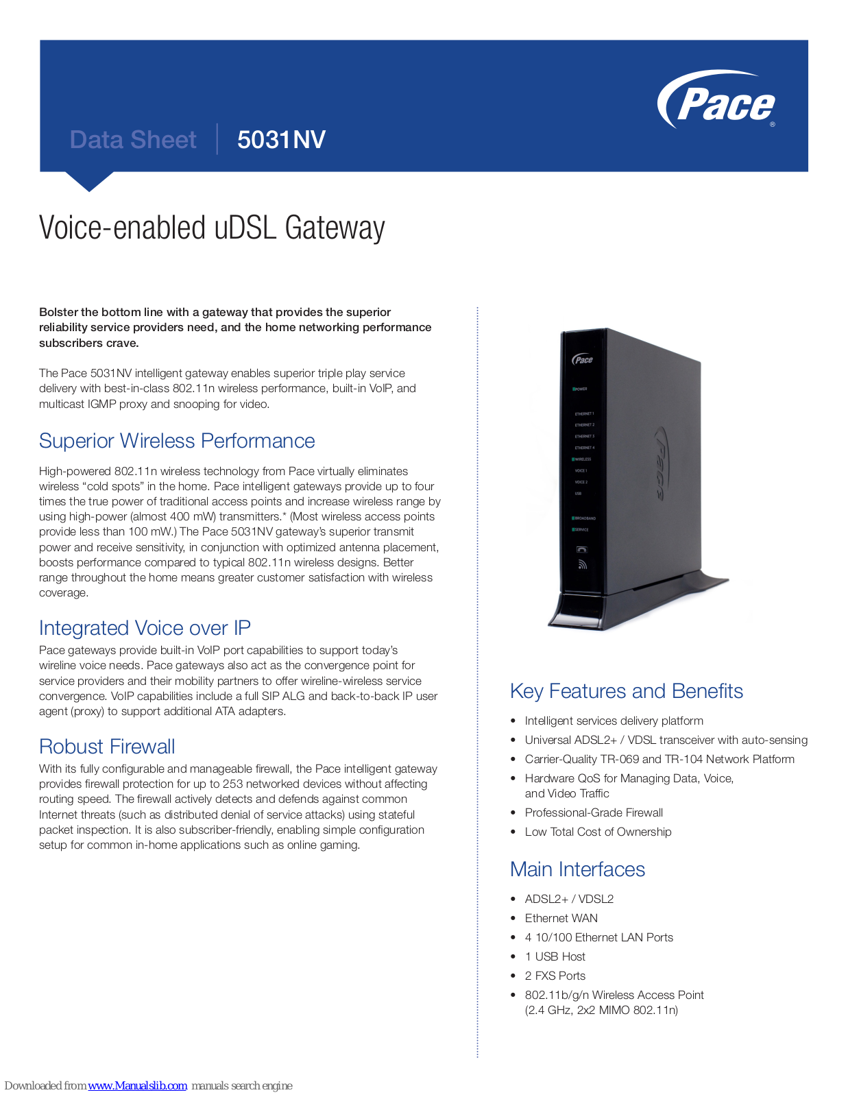 Pace 5031NV Datasheet - ManualMachine.com
