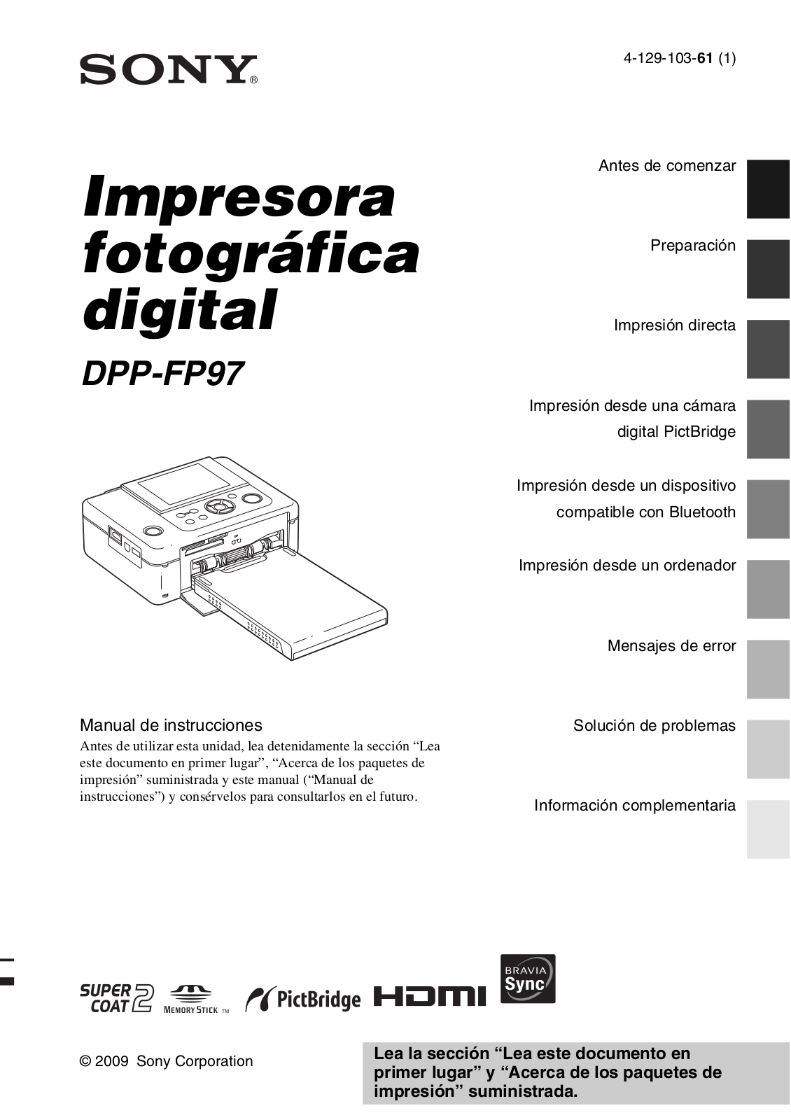 Sony DPP-FP97 User Manual