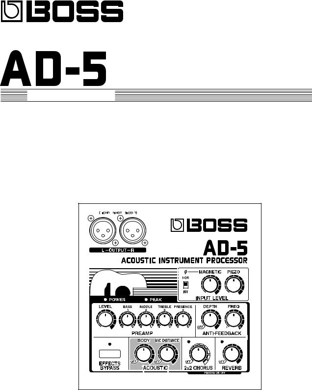 BOSS AD-5, AD-5 User Manual
