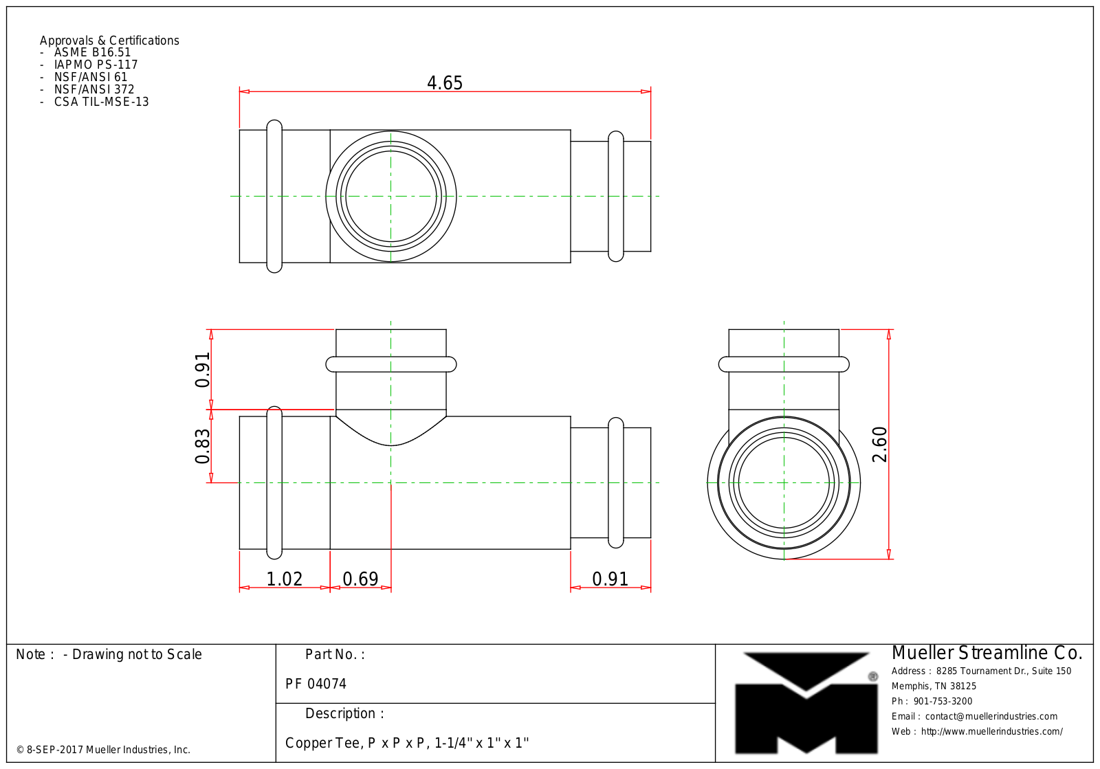 Mueller Streamline PF 04074 Cad Drawing - ManualMachine.com