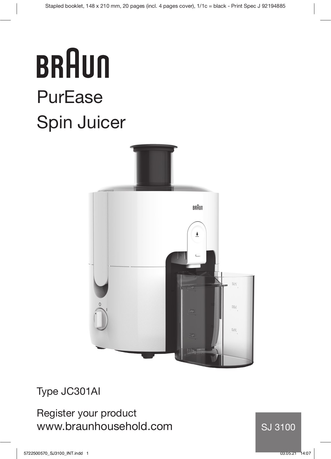 Braun SJ 3100 User guide - ManualMachine.com