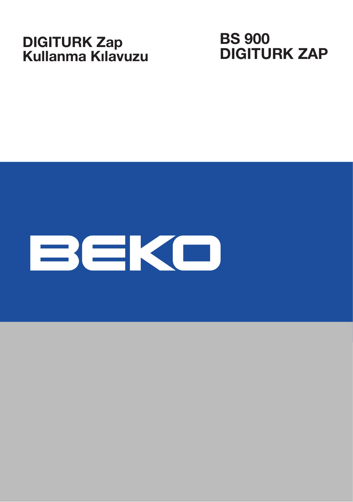 Beko BS 900 DIGITURK ZAP User manual