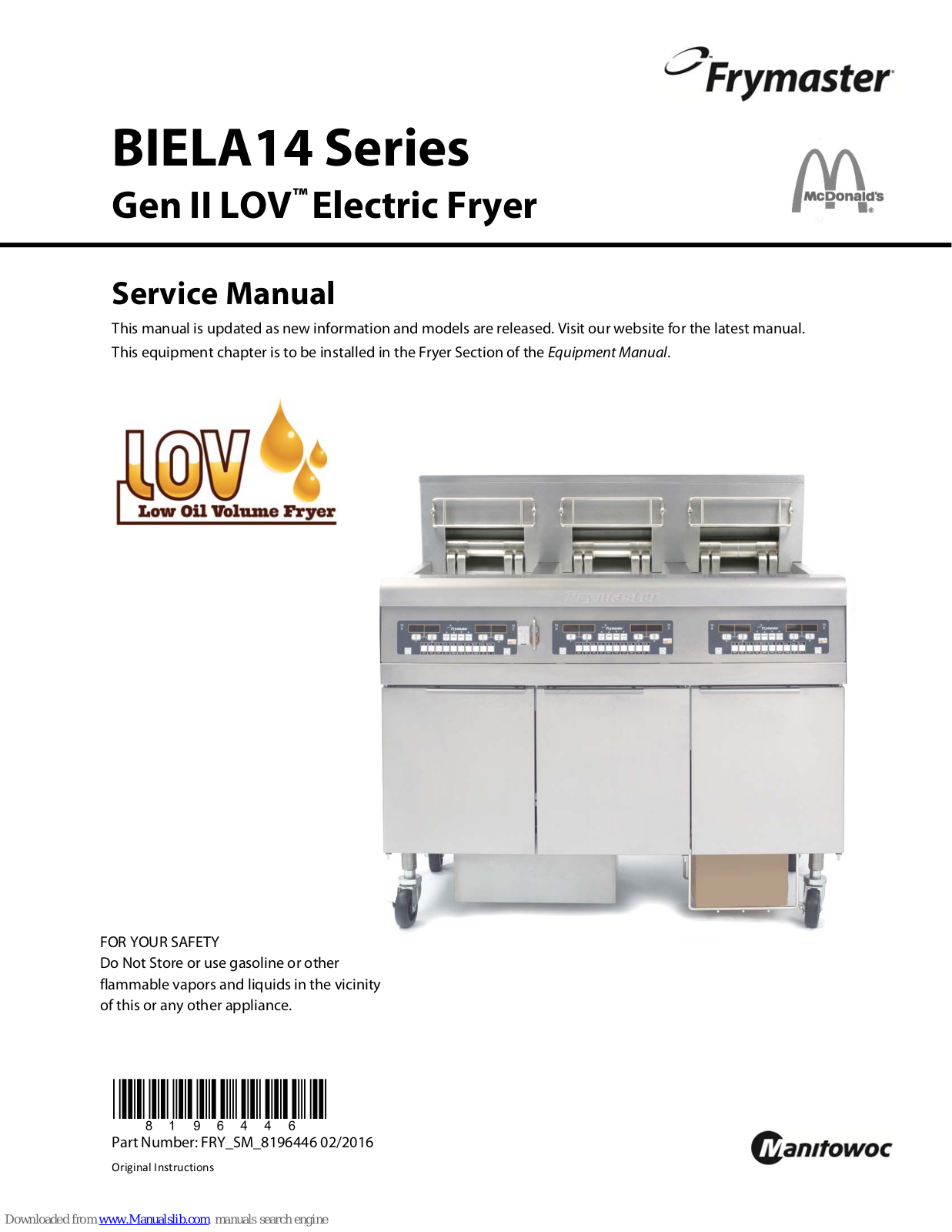 Frymaster Gen II LOV Service Manual