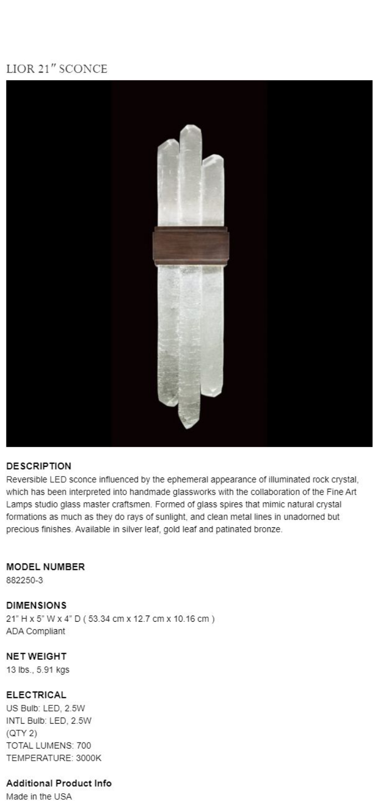 Fine Art Handcrafted Lighting XFA3255 Specifications - ManualMachine.com