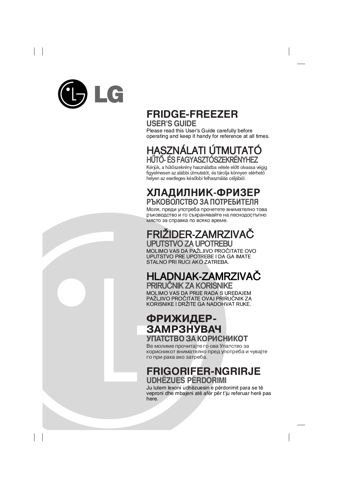 LG GR-F479BSRW, GR-F479BKRW, GR-B429BLQA User manual