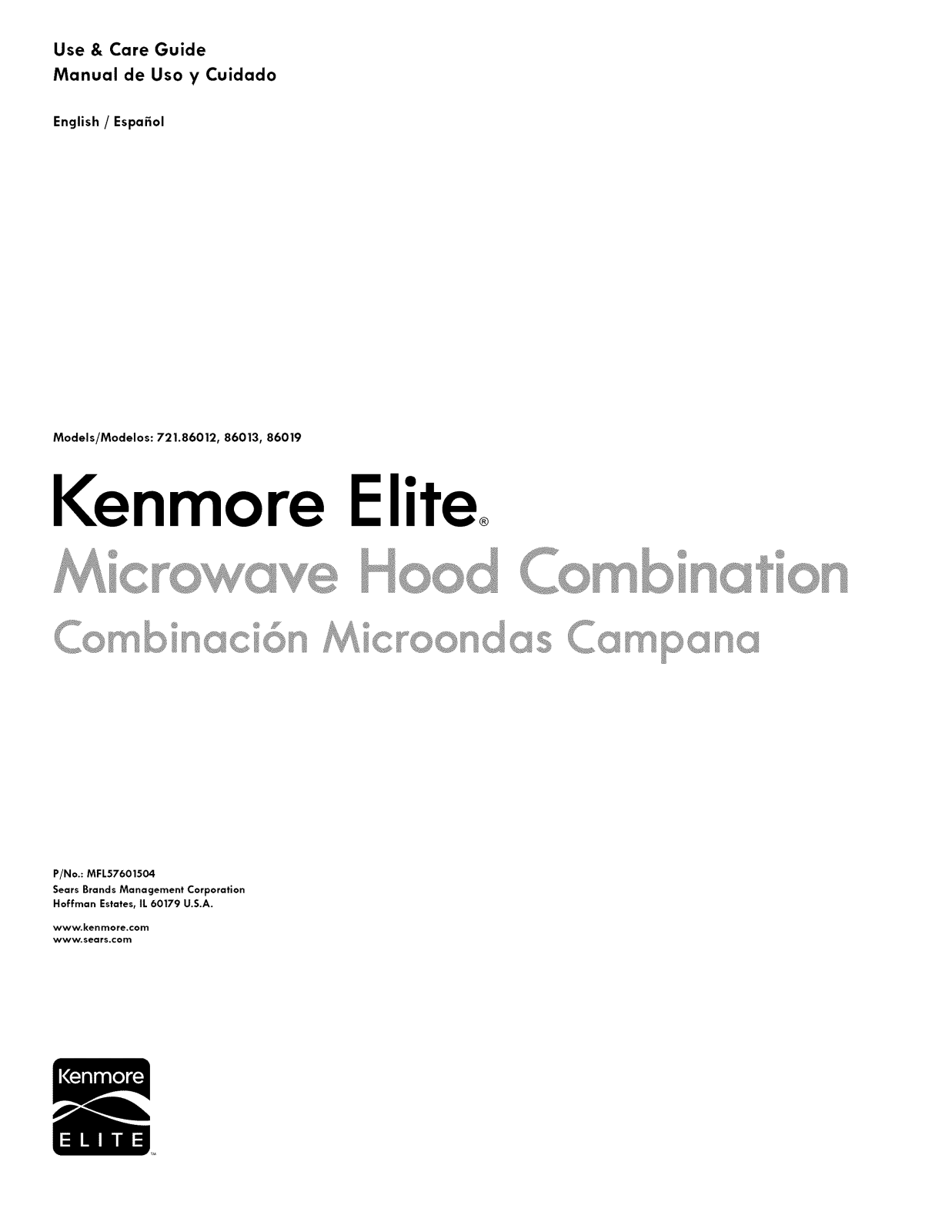 Kenmore Elite 72186012010, 72186013010, 72186019010 Owner’s Manual