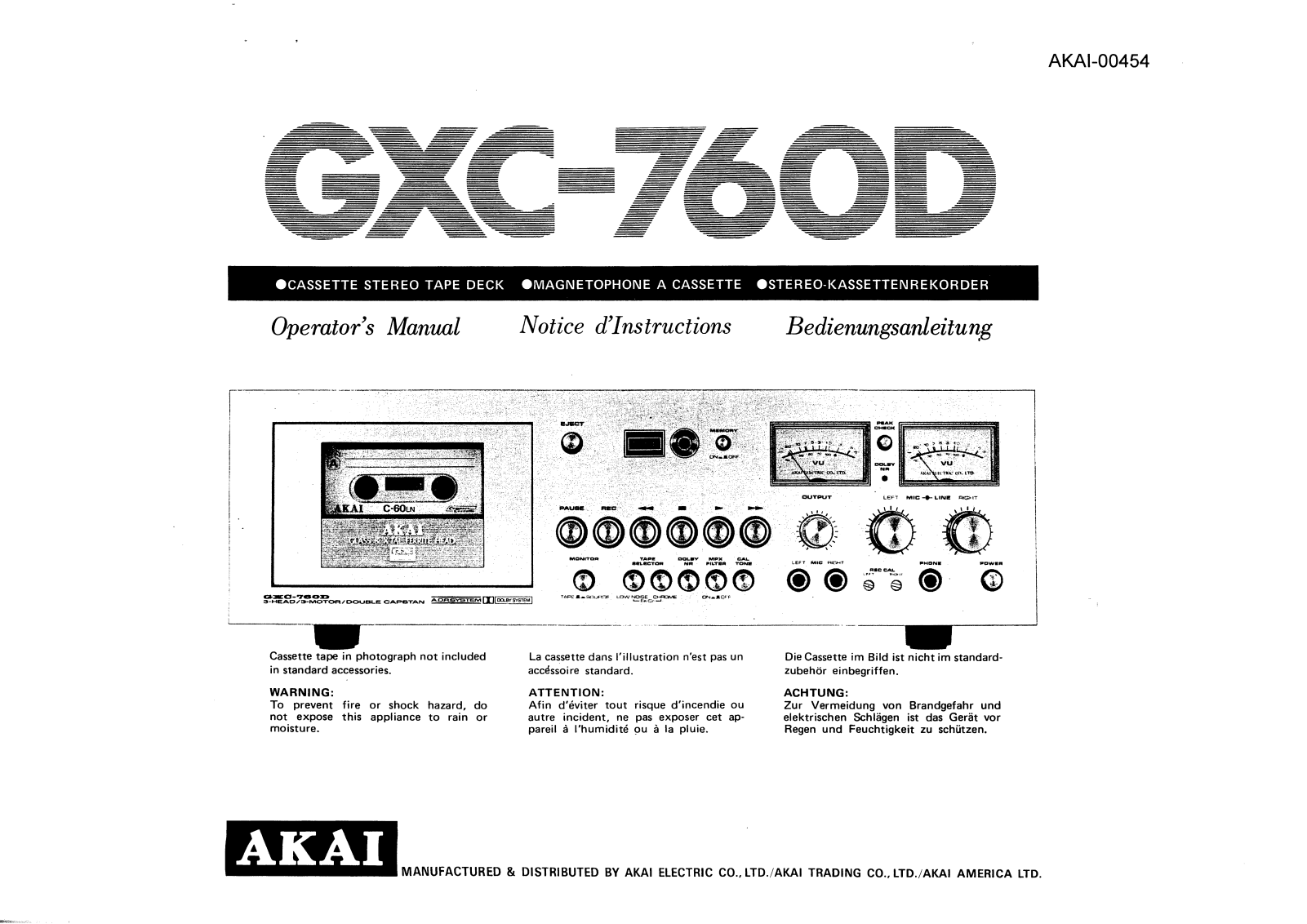 Akai GXC-760-D Owners Manual