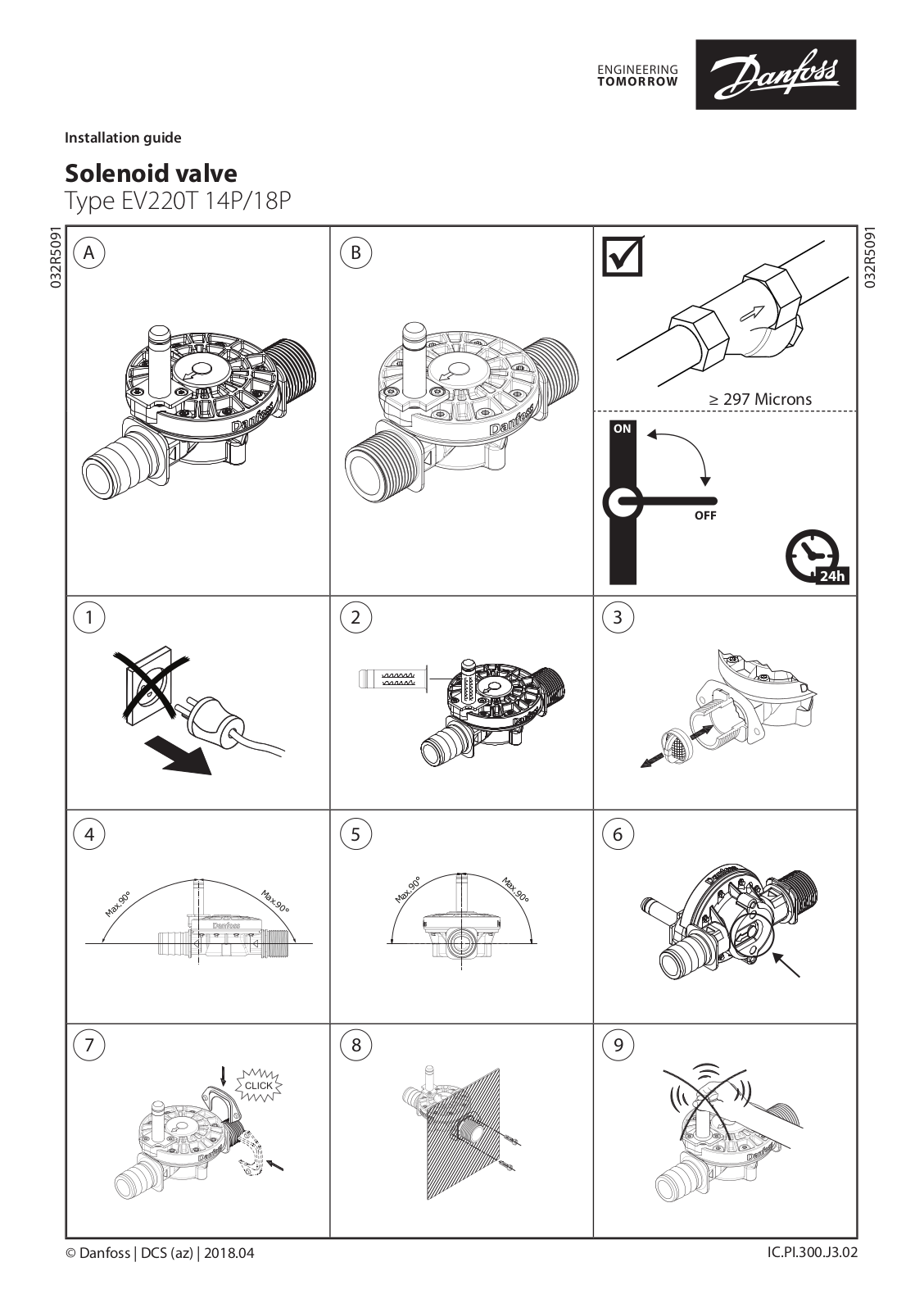 Danfoss EV220T 14P, EV220T 18P Installation guide