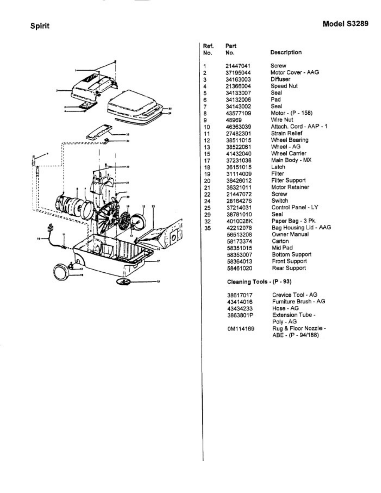 Hoover S3289 Owner's Manual