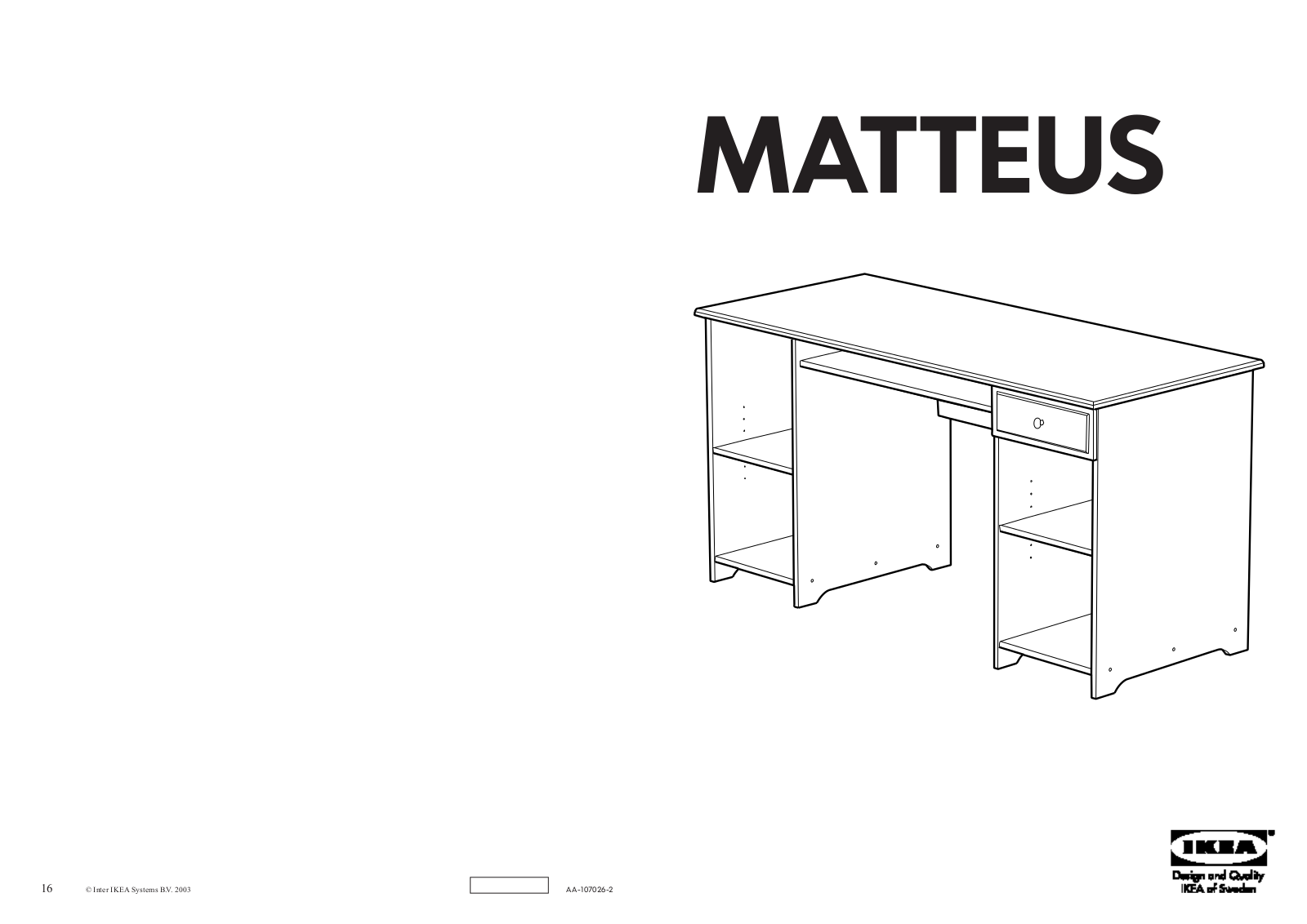 IKEA MATTEUS User Manual