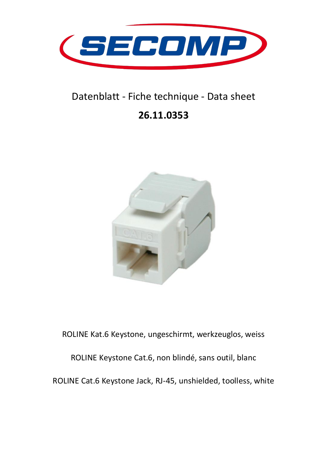 ROLINE 26110353 Datasheet - ManualMachine.com