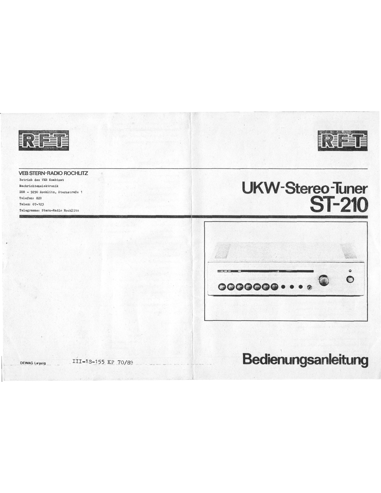 RFT ST2-10 User guide - ManualMachine.com