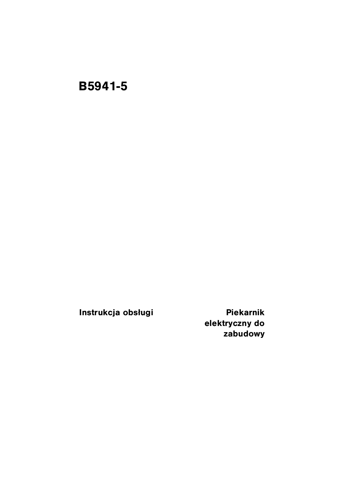 AEG B5941-5-M Manual