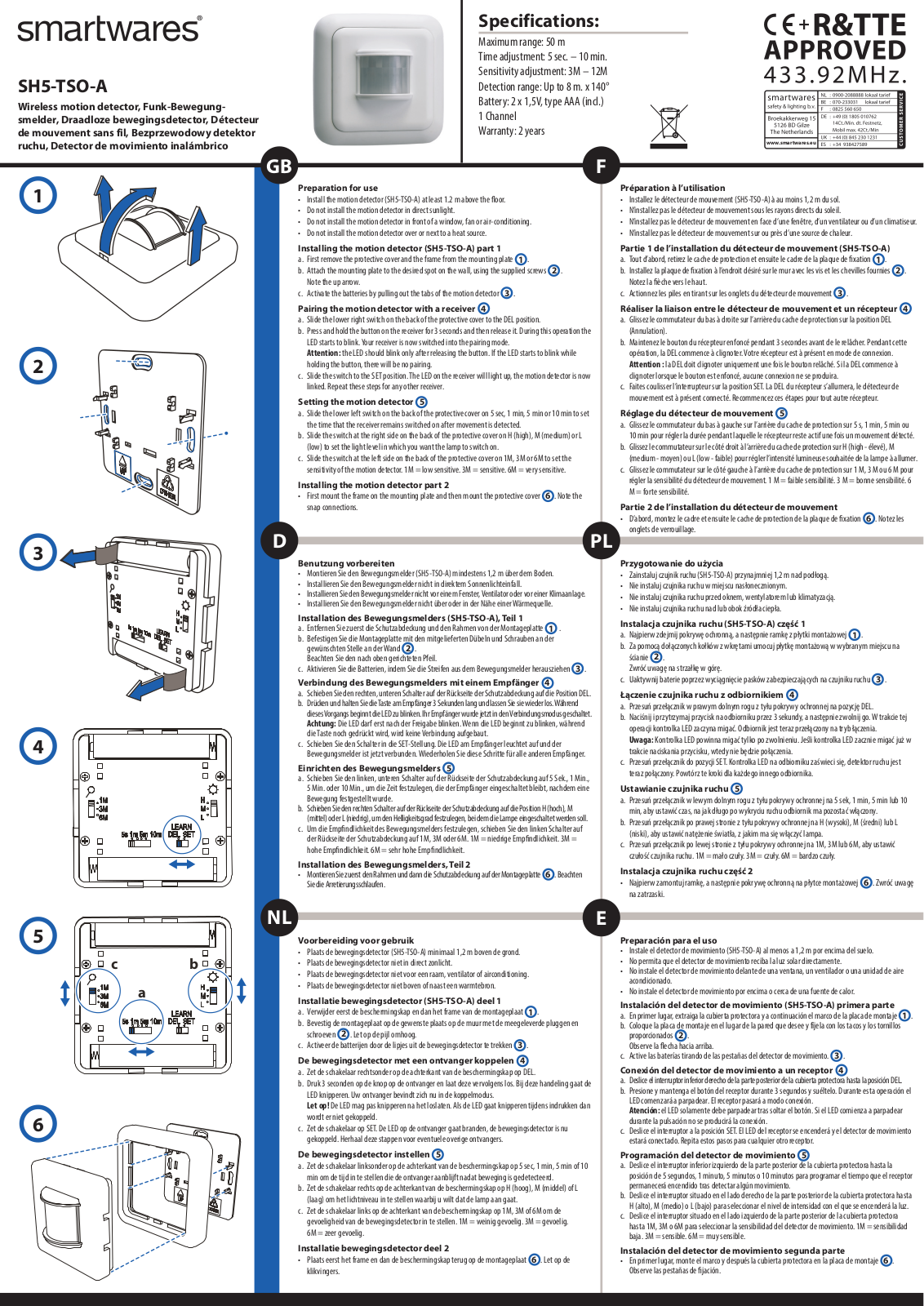 Smartwares SH5-TSO-A User guide