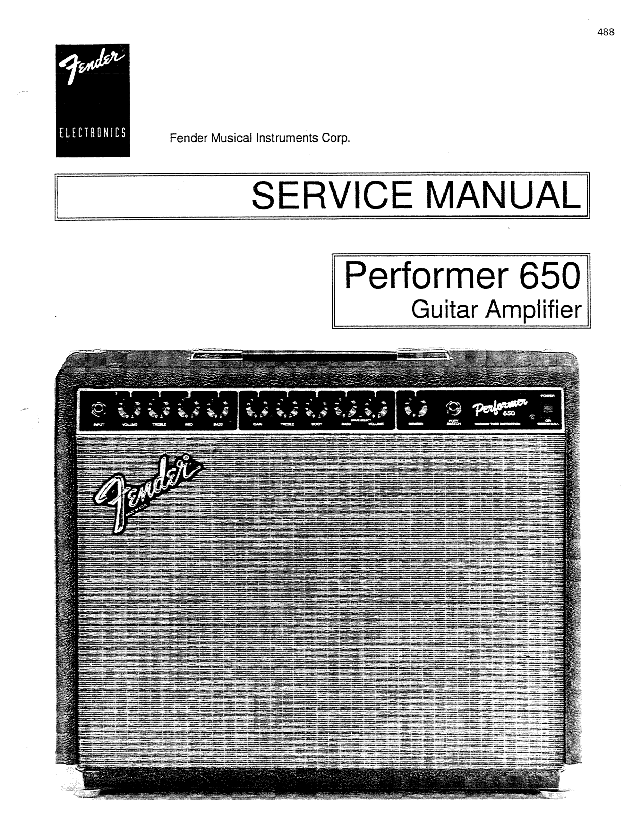 Fender Performer 650 Service Manual