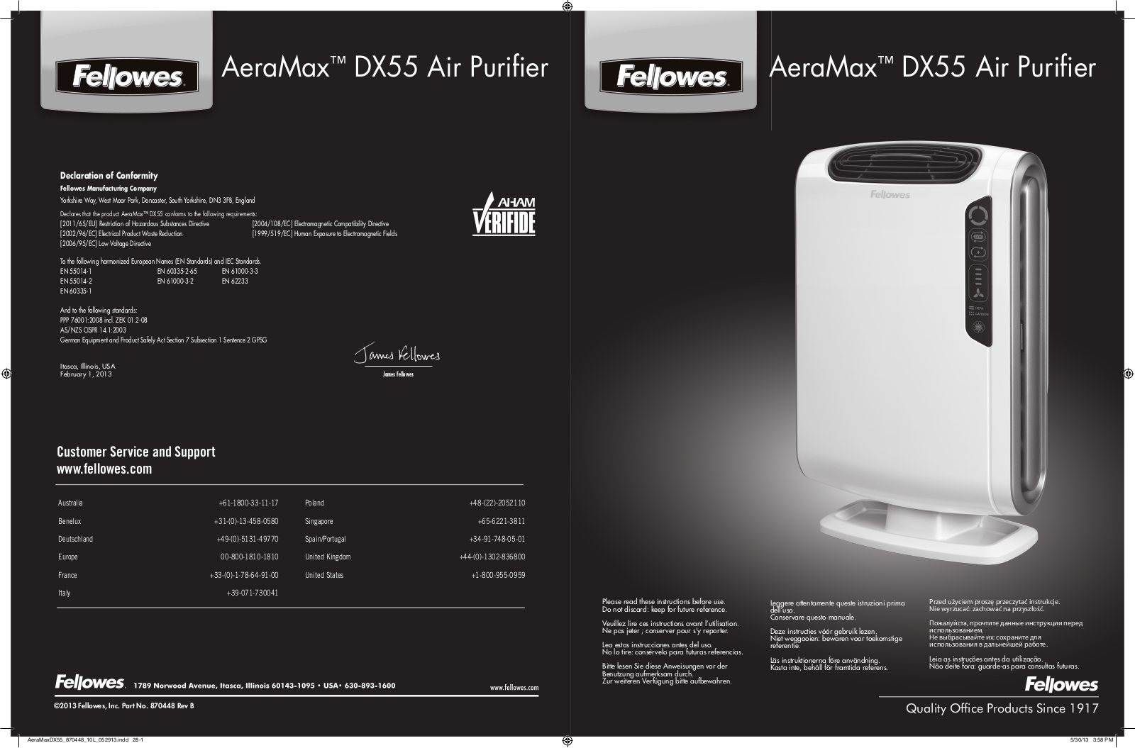 Fellowes AeraMax DX55 User Manual