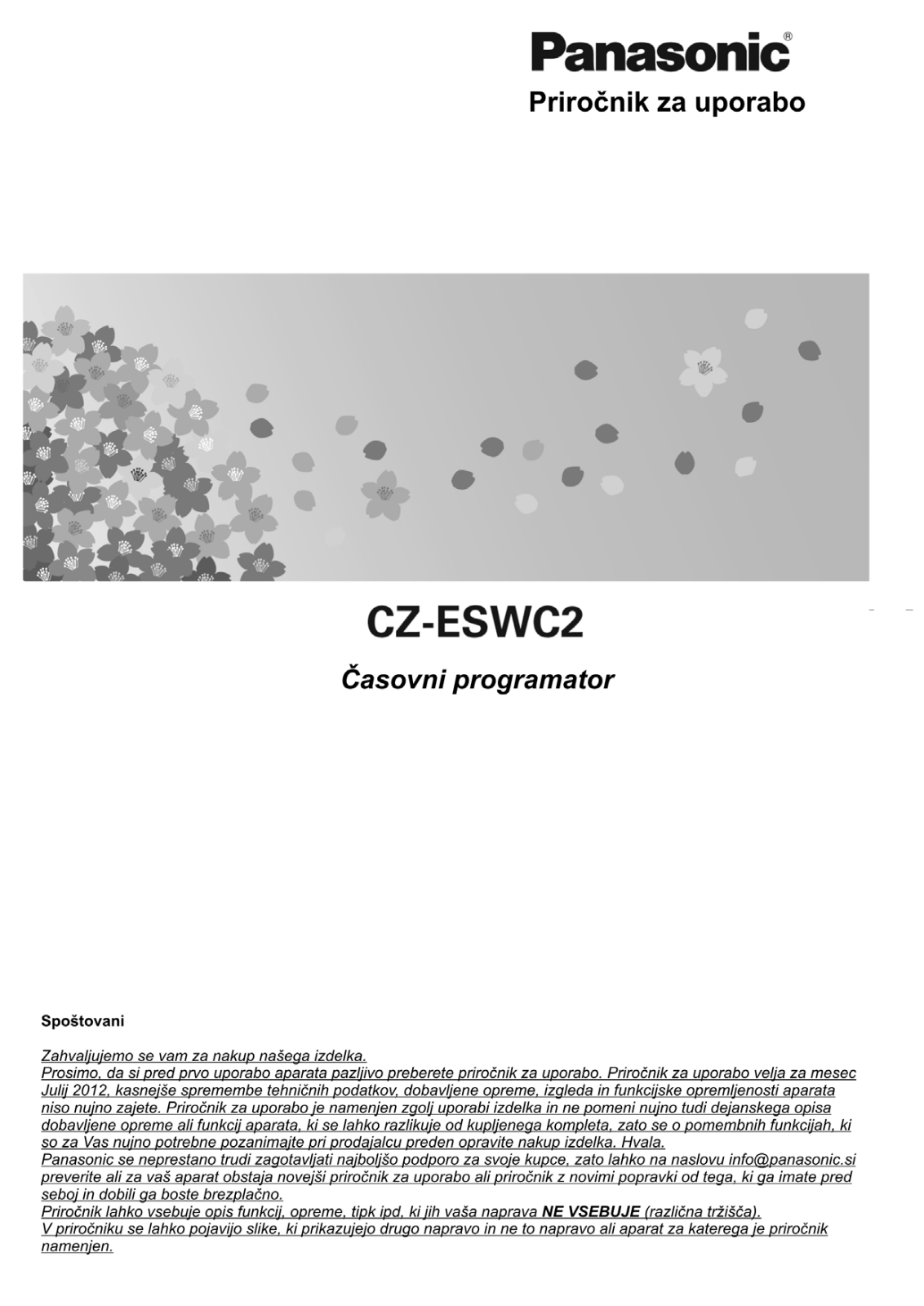 Panasonic CZ-ESWC2 User Manual