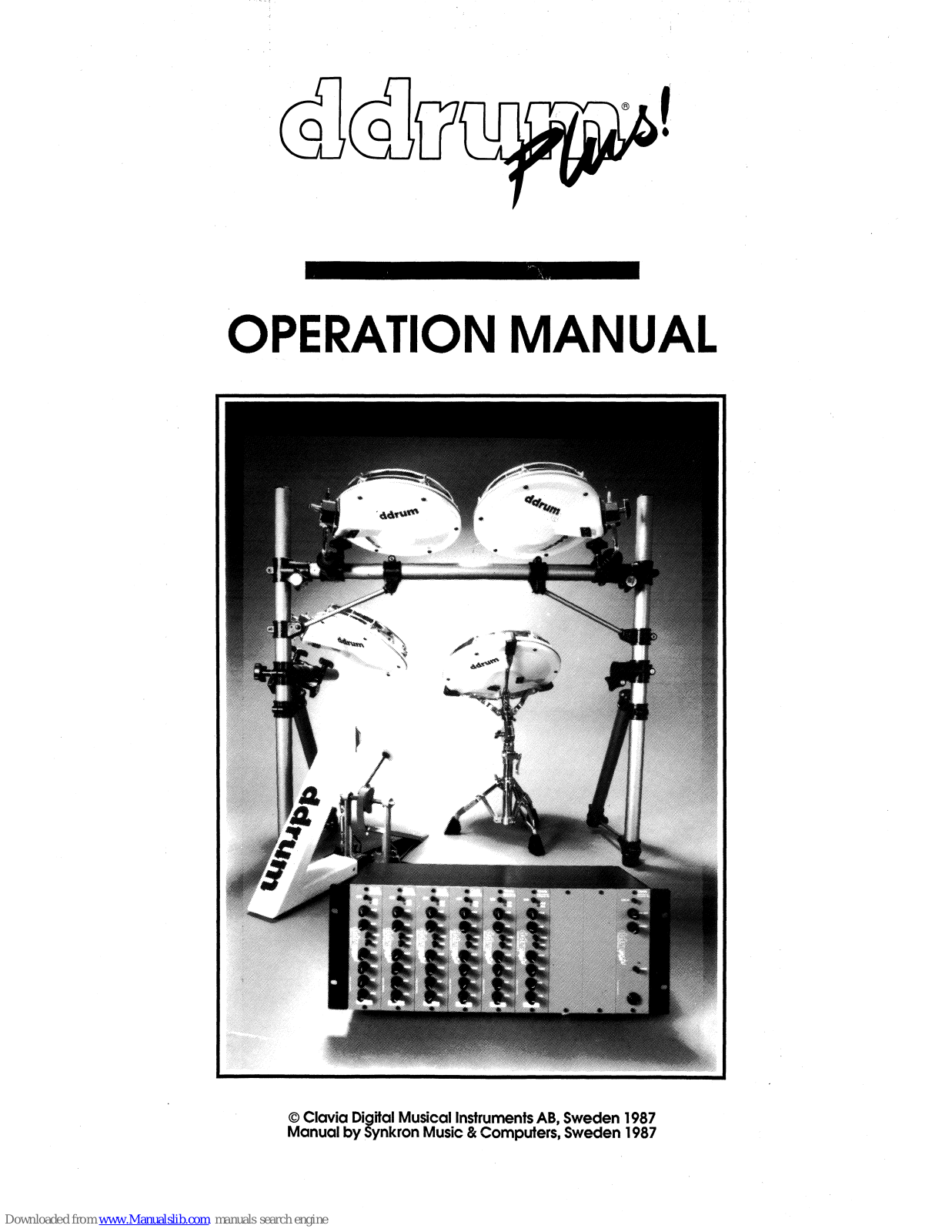 Clavia ddrums plus Operation Manual