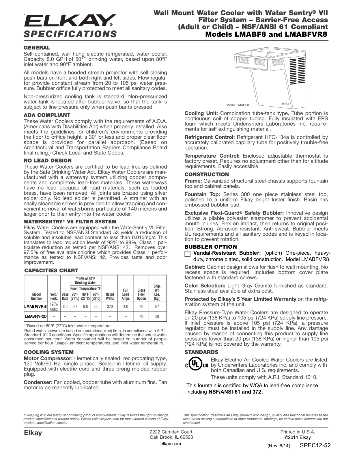 Elkay LMABF8 User Manual