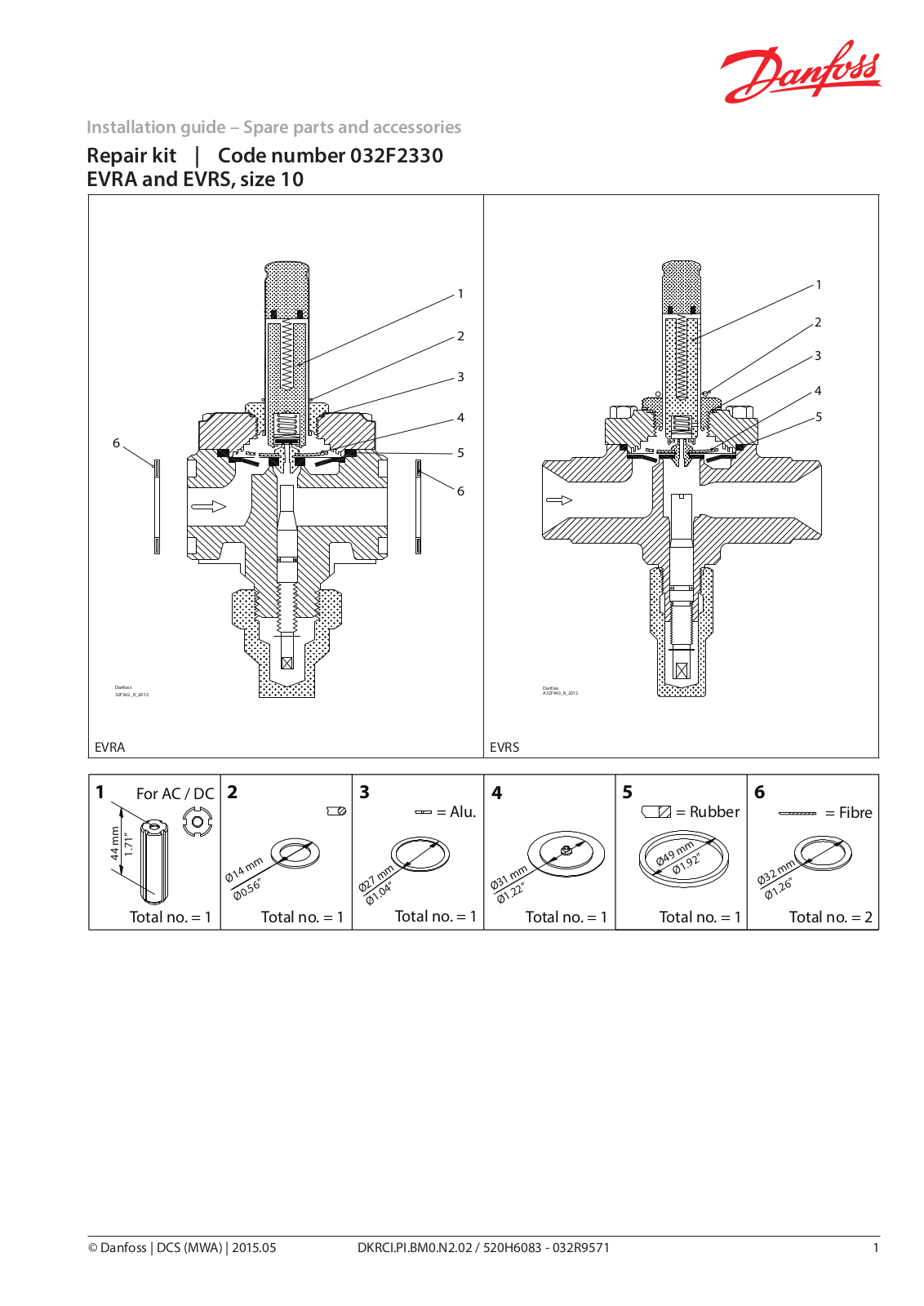 Danfoss EVRA 10, EVRS 10 Installation guide