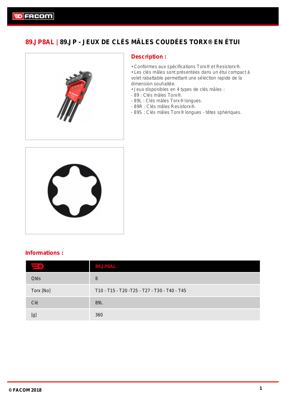 Facom 89.JP8AL Specification - ManualMachine.com