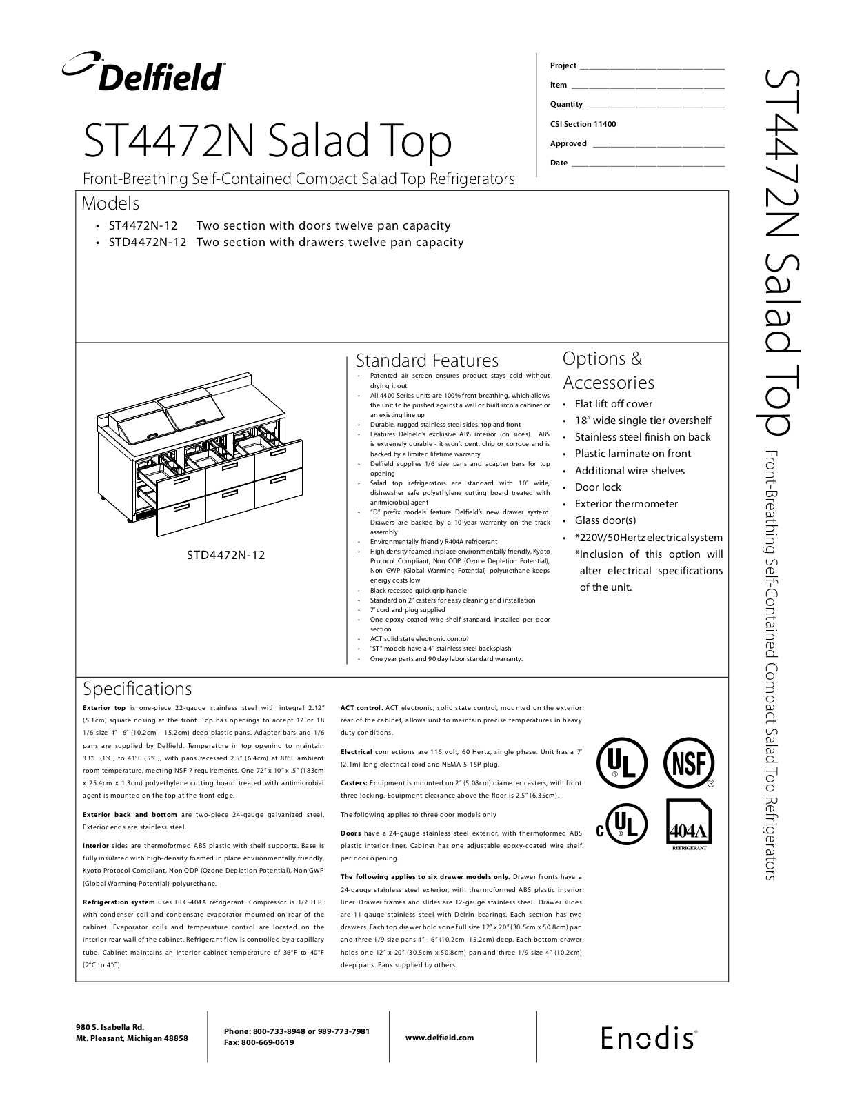 Delfield STD4472N-12, ST4472N-12 User Manual