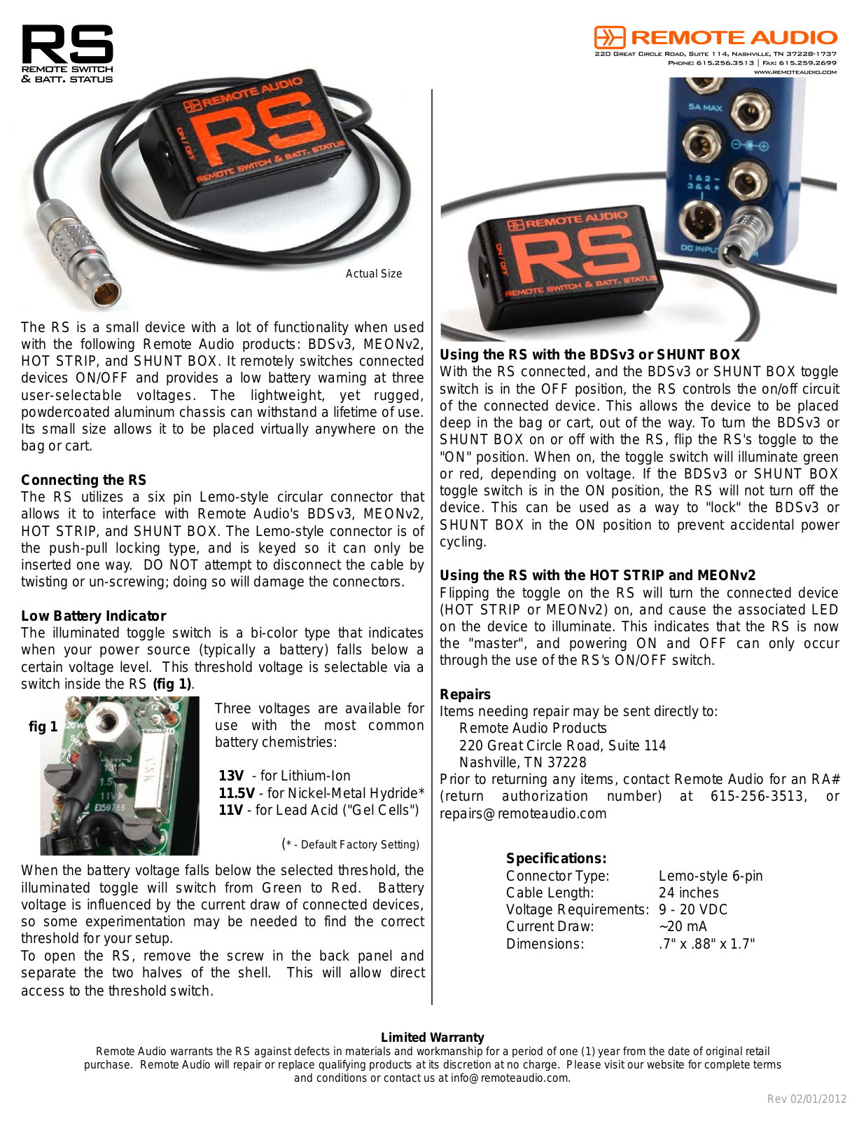 Remote Audio RS User Manual