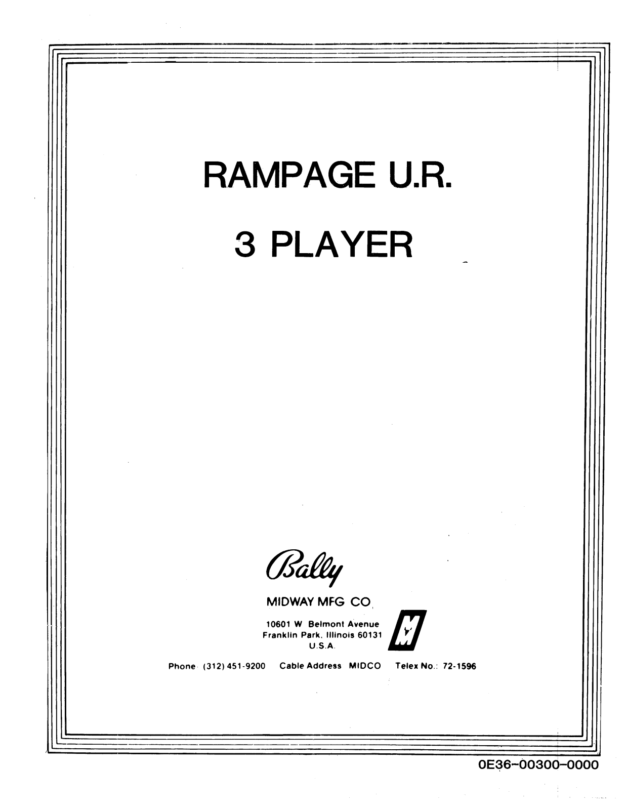 Bally Rampage User Guide