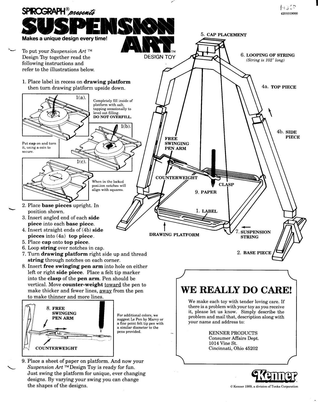 HASBRO Spirograph Suspension Art User Manual