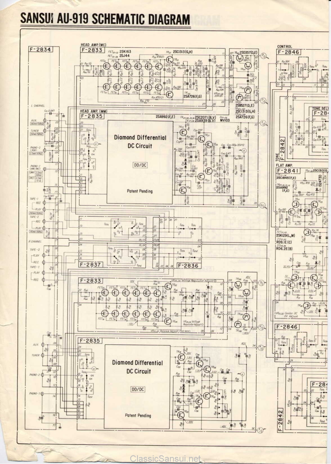 Sansui AU-919 Schematic