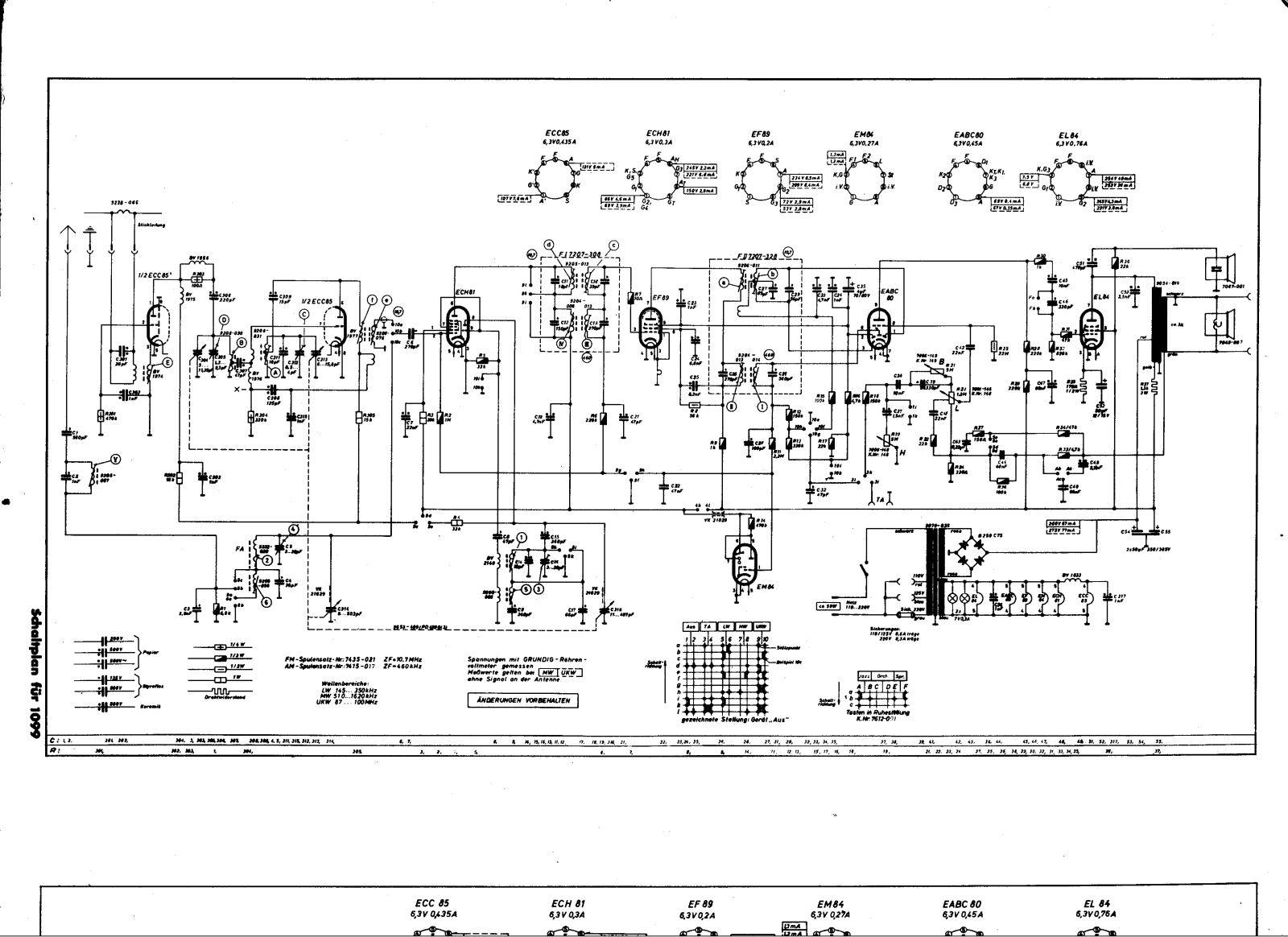 Grundig 1099 Schematic