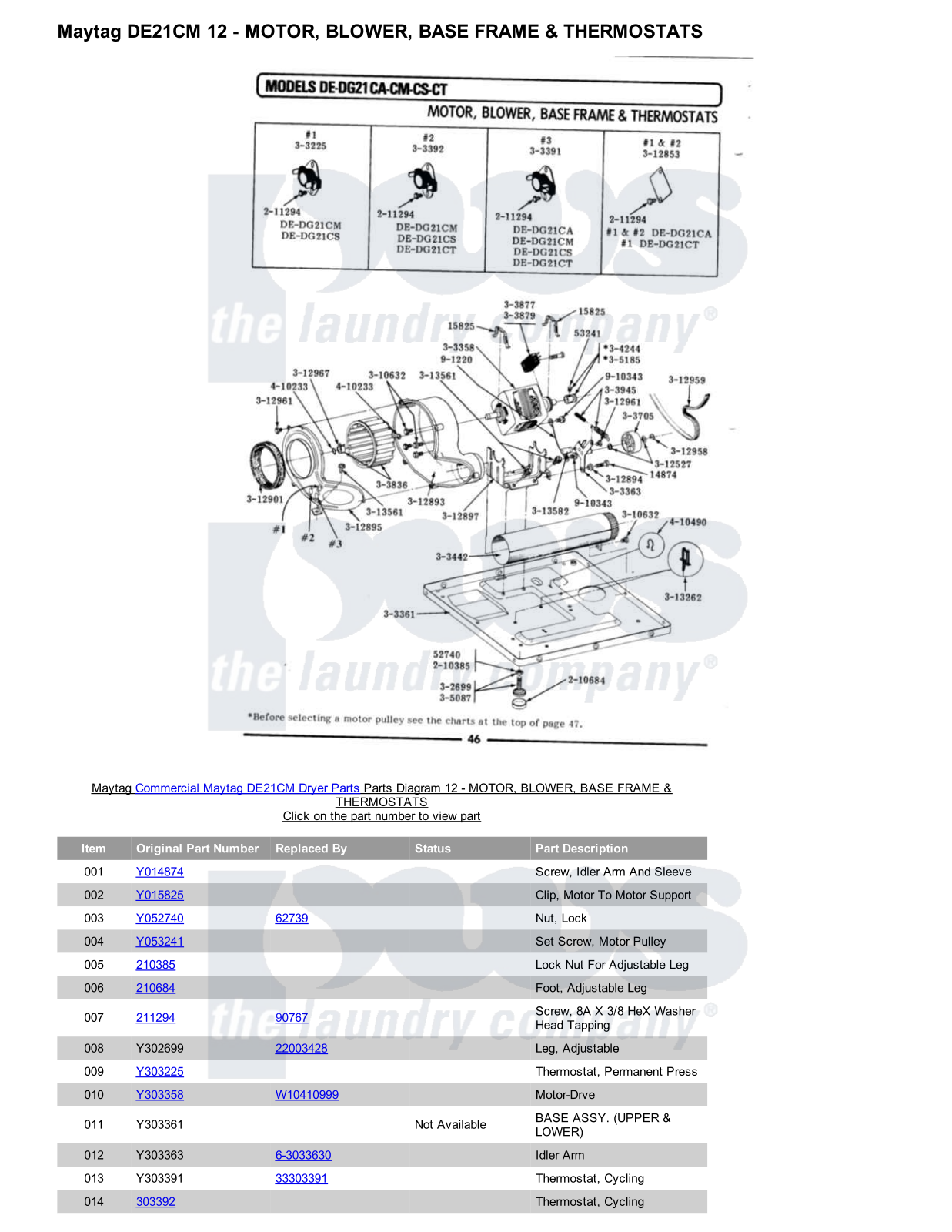 Maytag DE21CM Parts Diagram