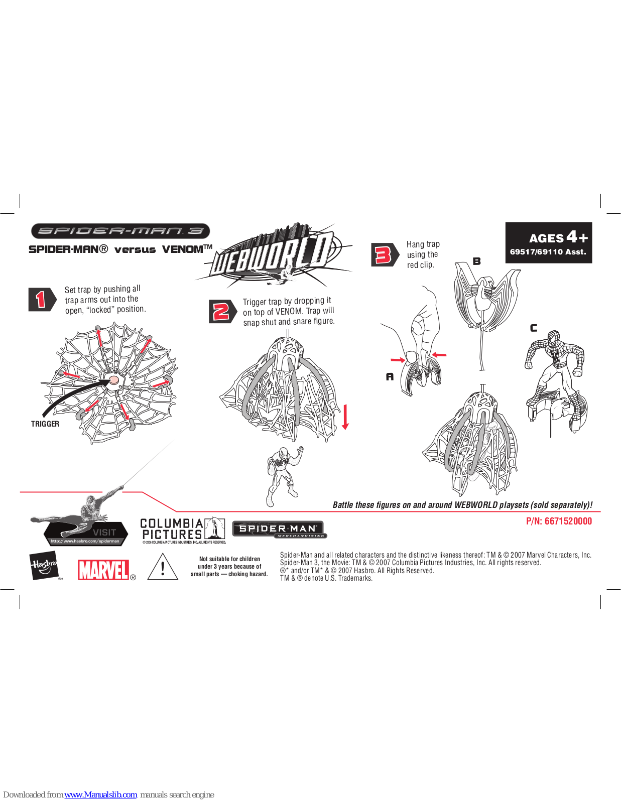 Hasbro 69517, 69110 Specification Sheet - ManualMachine.com