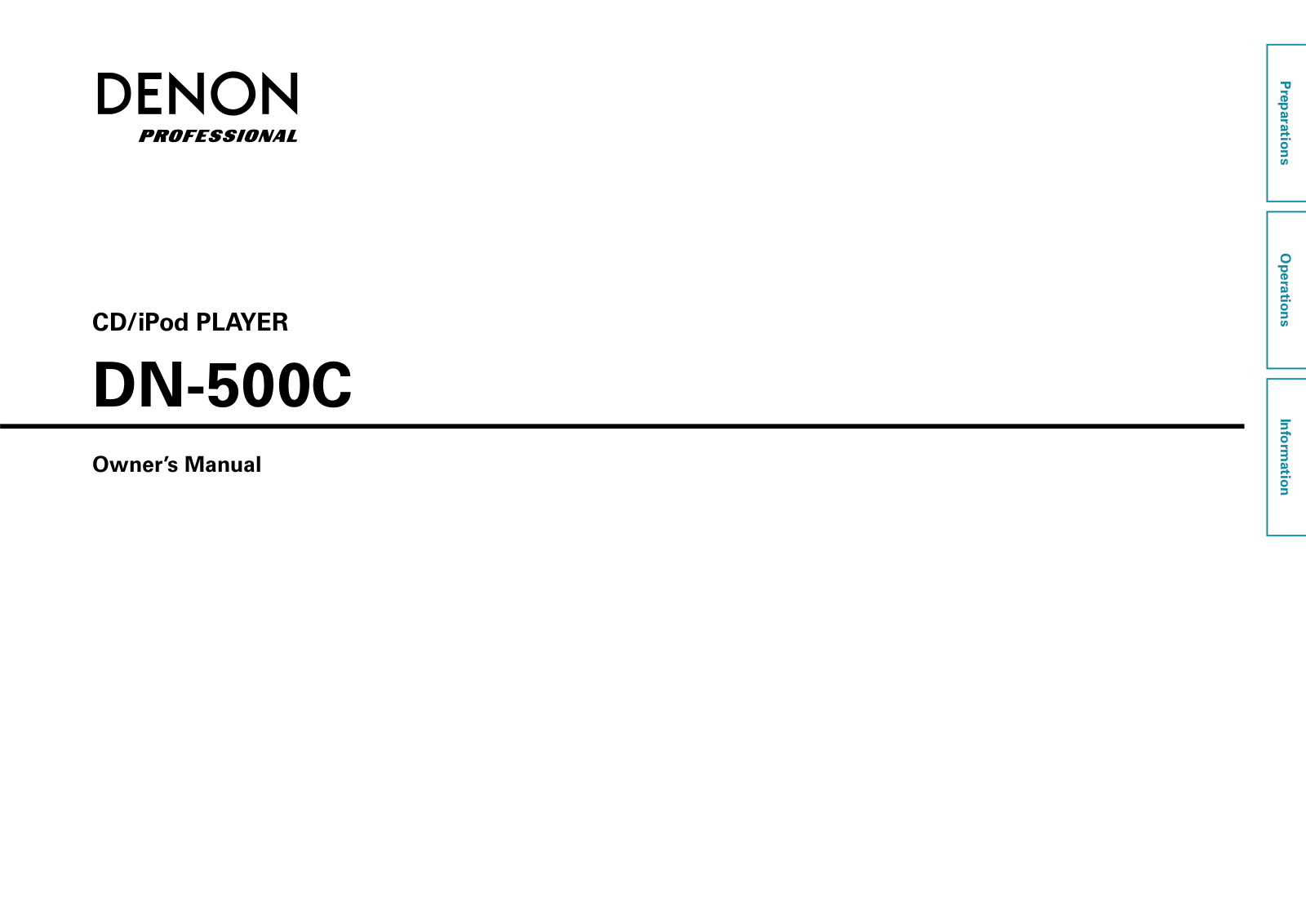 Denon DN-500C Owners Manual