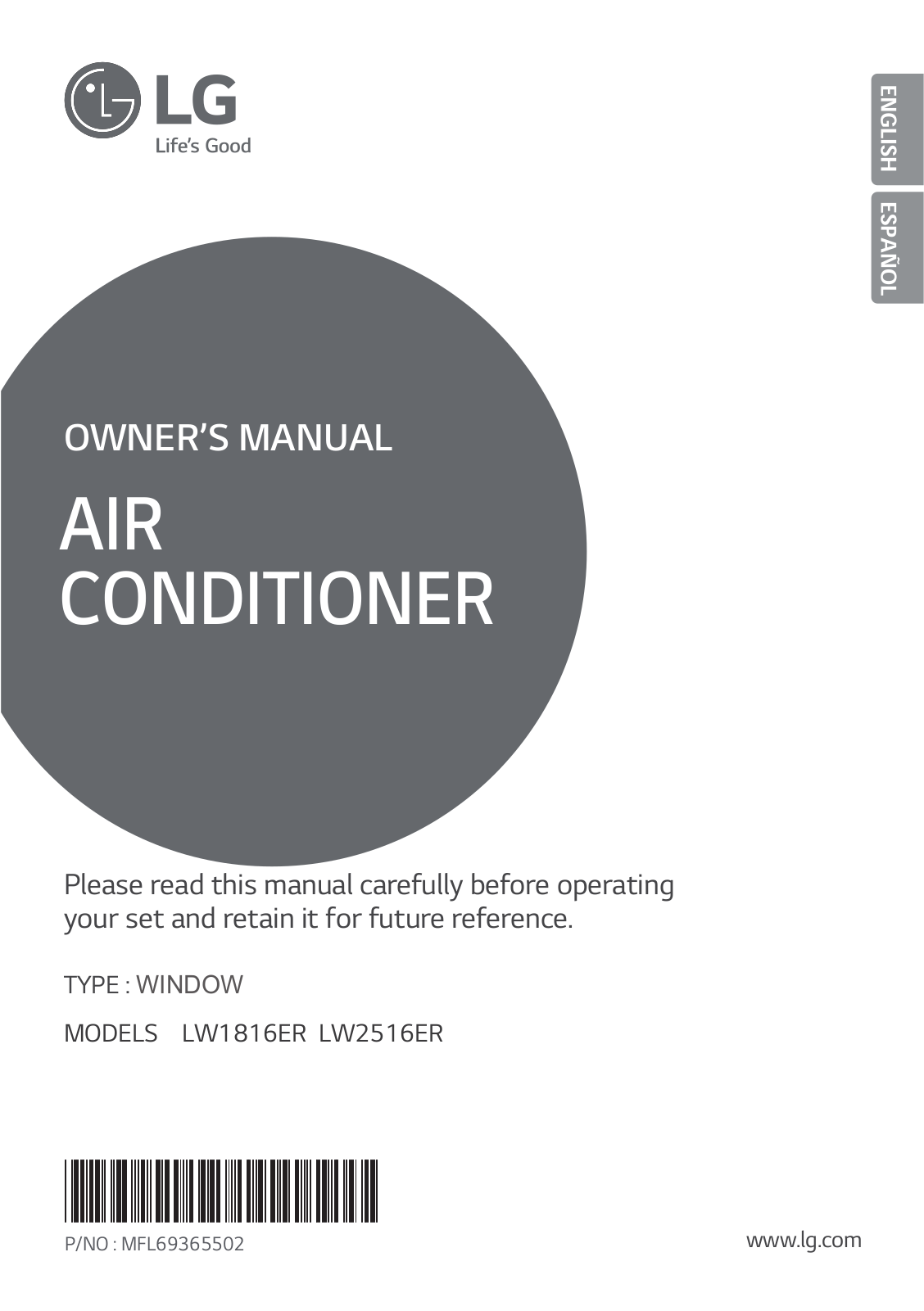 LG LW2516ER User Manual