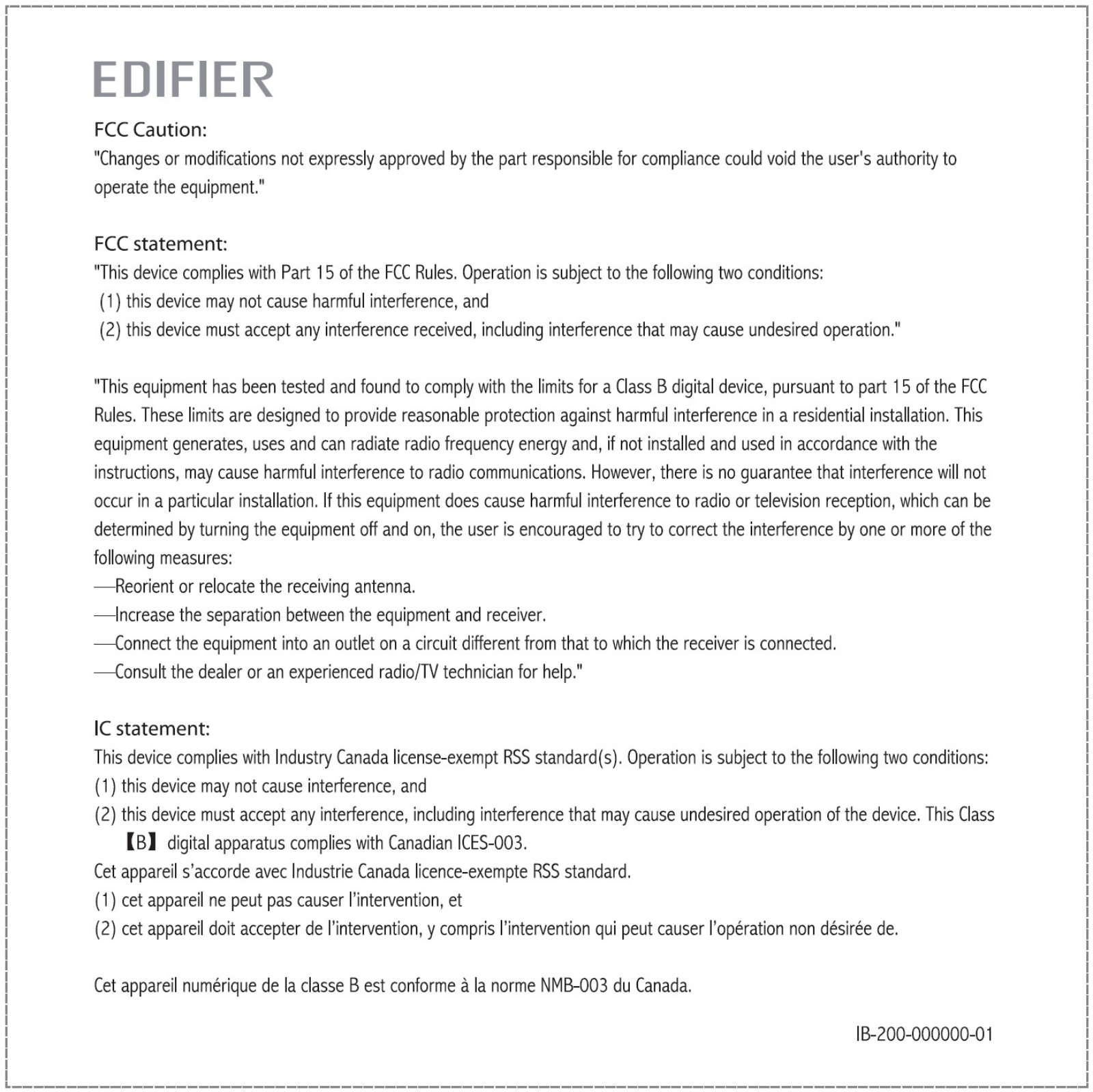 Edifier EDF02 User Manual