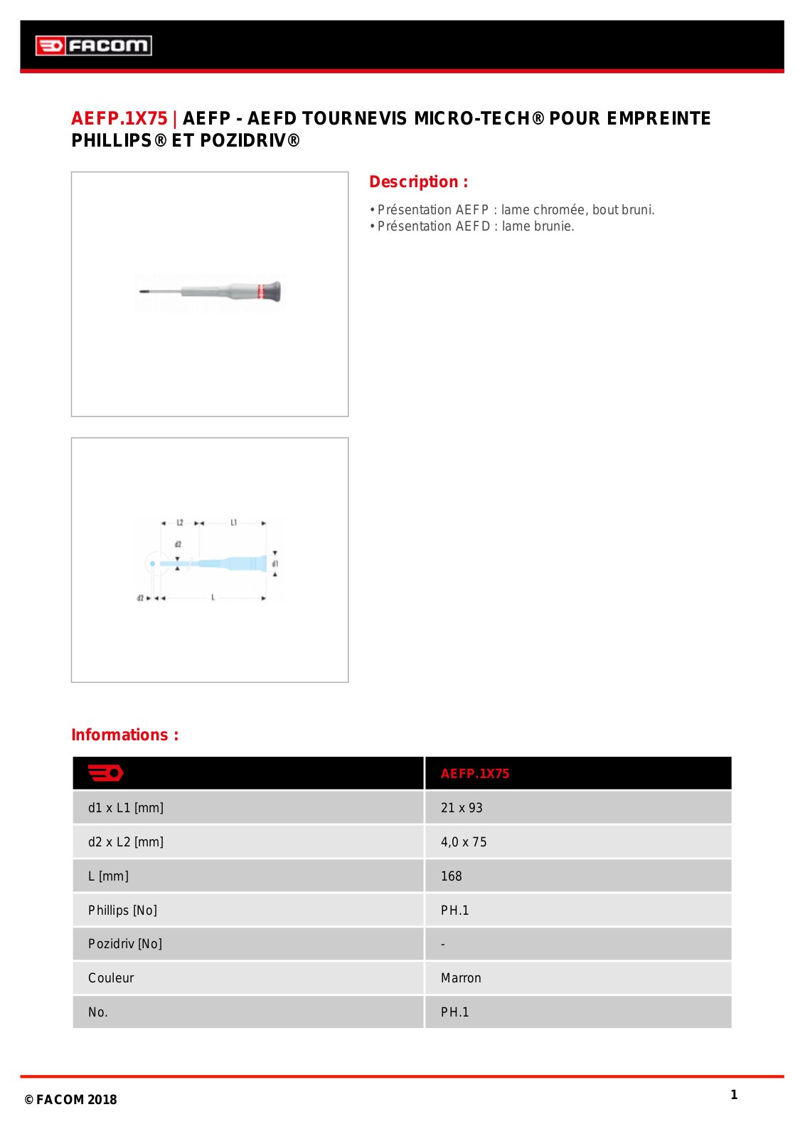 Facom AEFP.1X75 Specification - ManualMachine.com