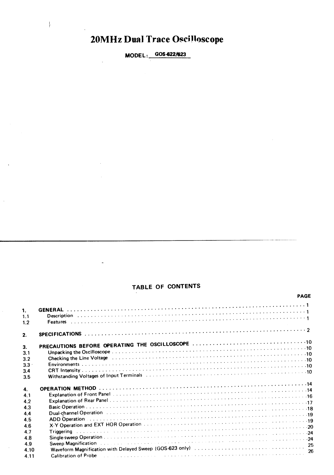 GoodWill GOS-62X User Manual