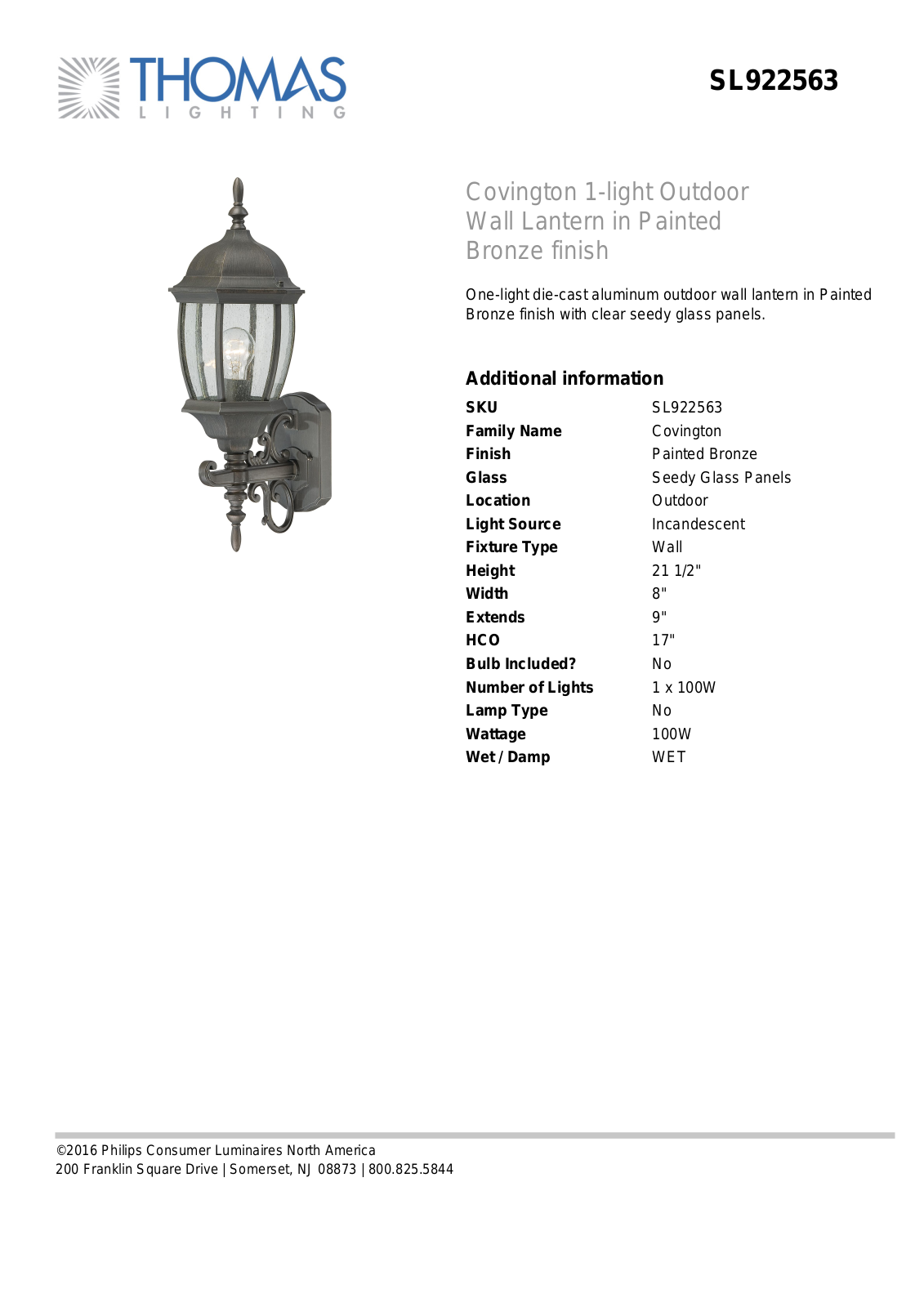 Thomas Lighting SL922563 User Manual - ManualMachine.com