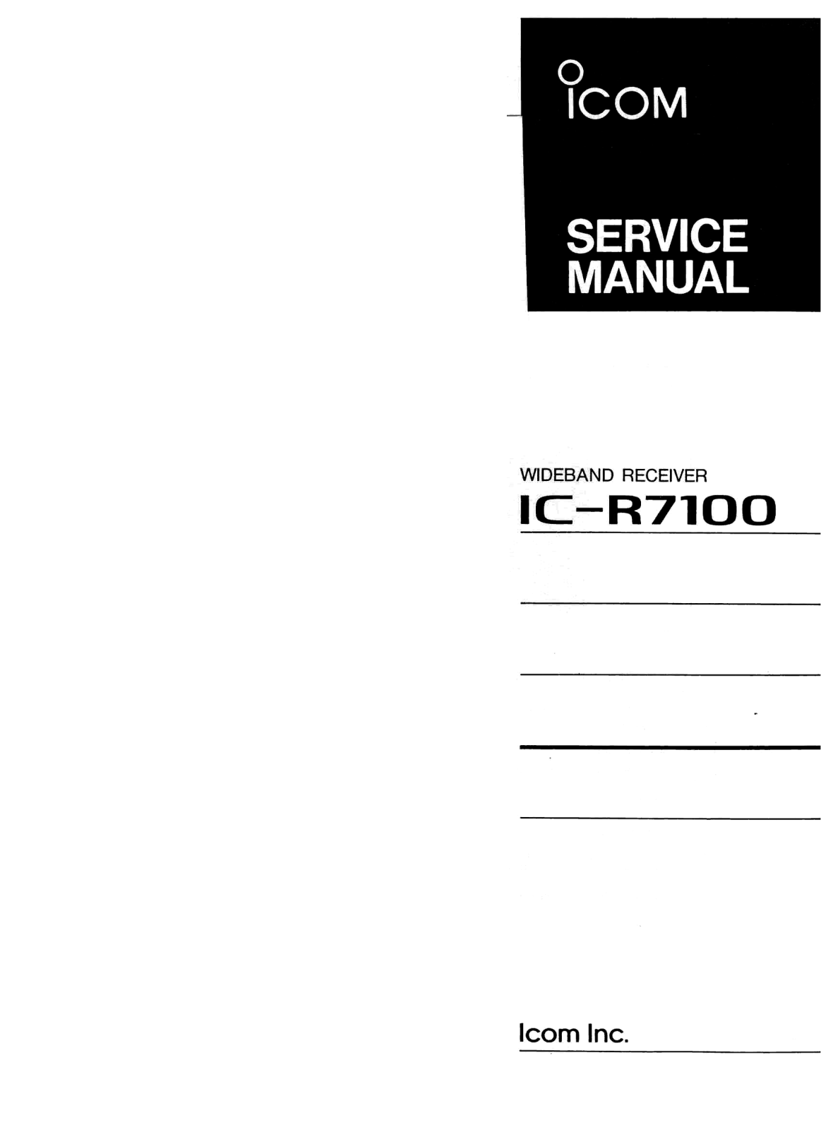 Icom IC-R7100 Service Manual