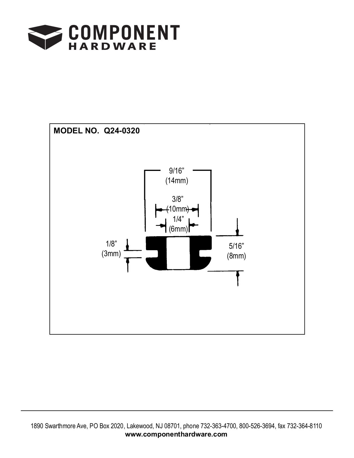 Component Hardware Q24-0320 User Manual