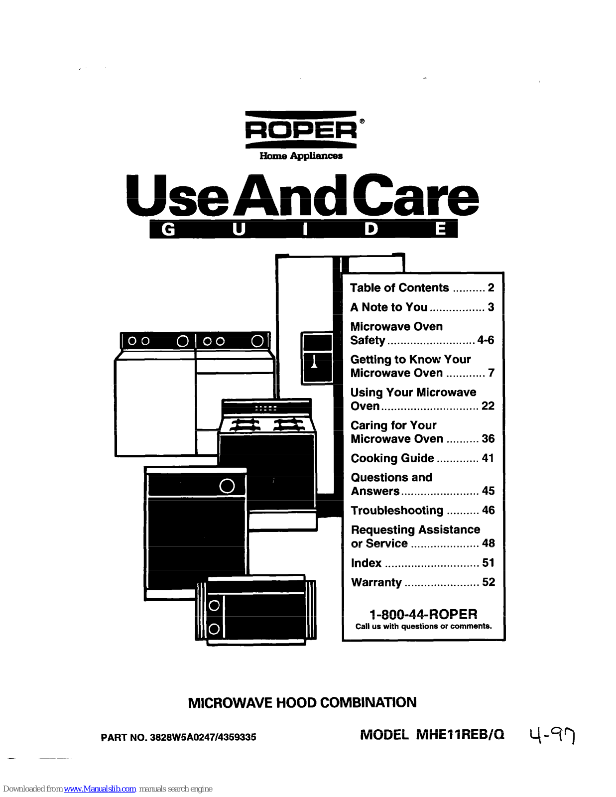 Roper lREB/Q, MHE11REB/Q Use And Care Manual - ManualMachine.com