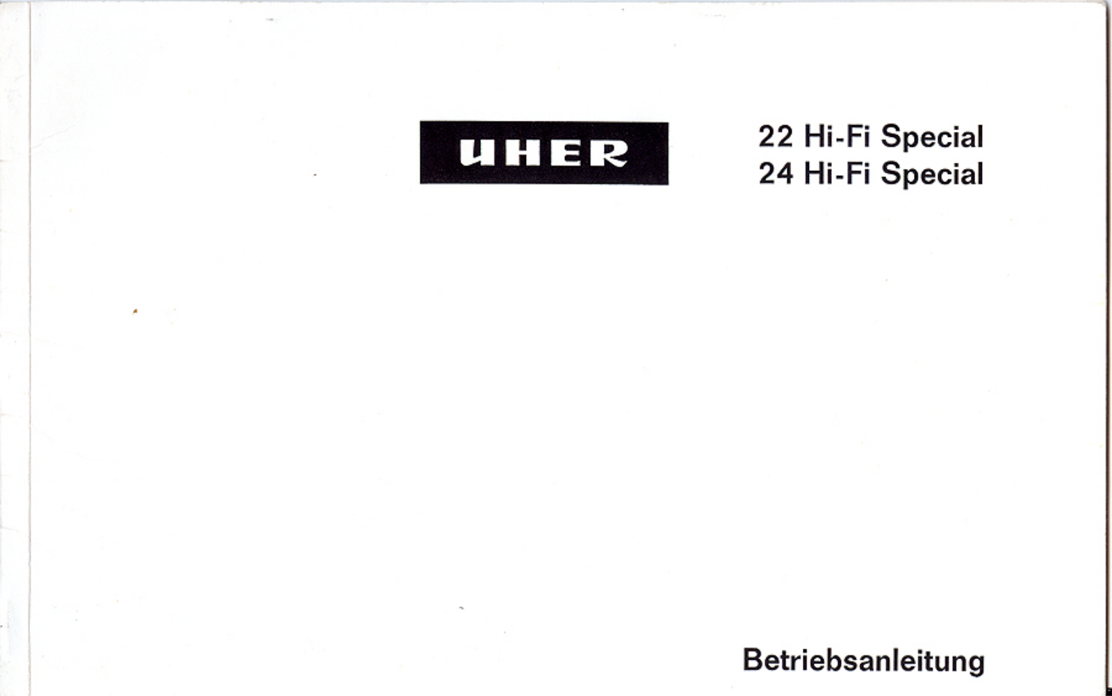 Uher 24 Hi-Fi Special Owners manual