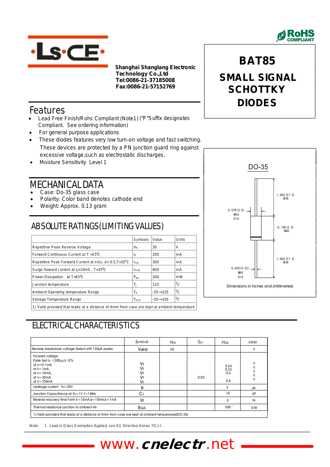 LUNSURE BAT 85 Datasheet - ManualMachine.com