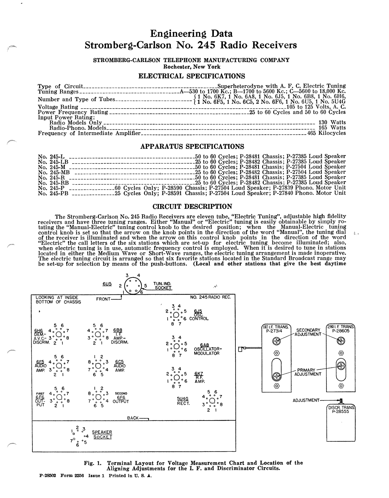 Stromberg Carlson 245 schematic