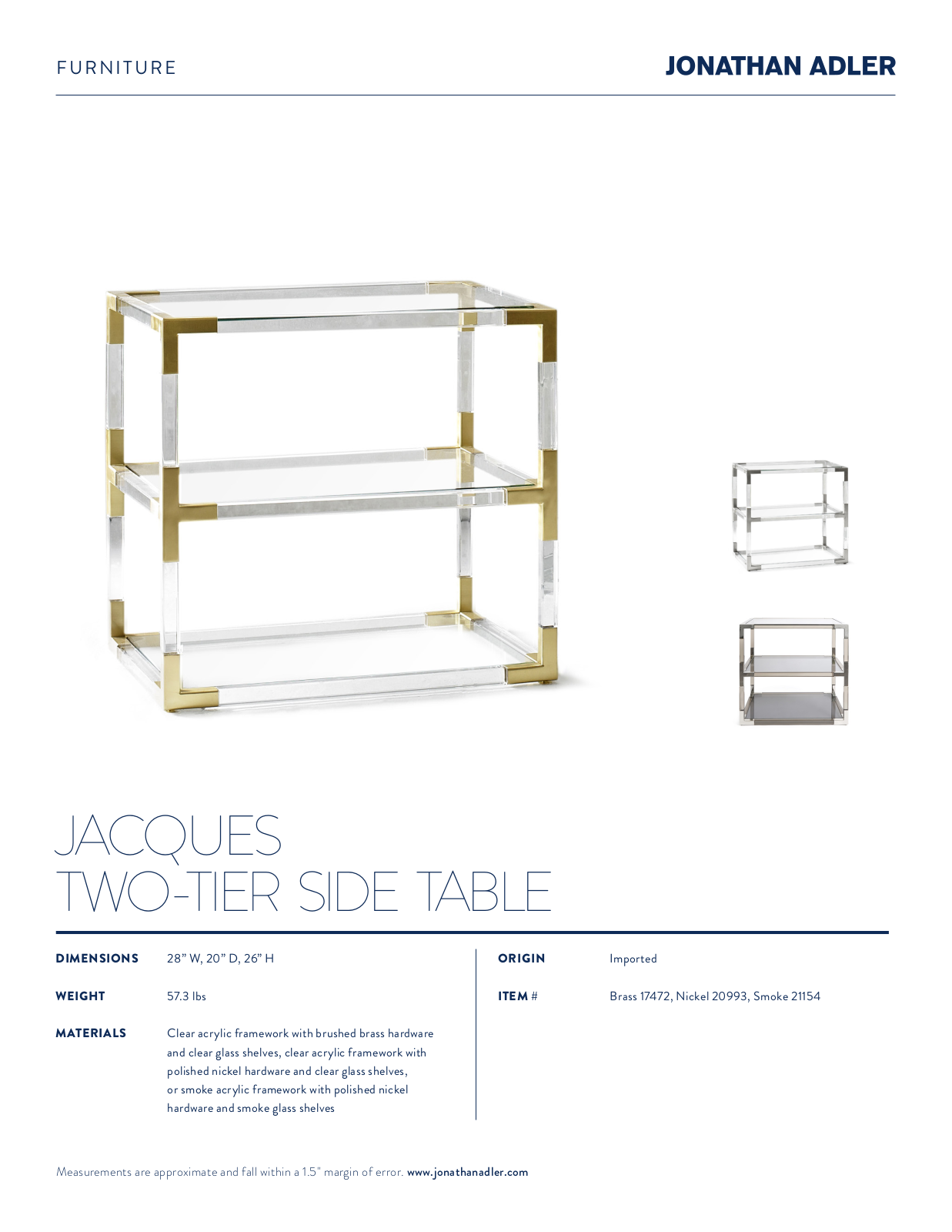 Jonathan Adler XJA1317 Specifications - ManualMachine.com